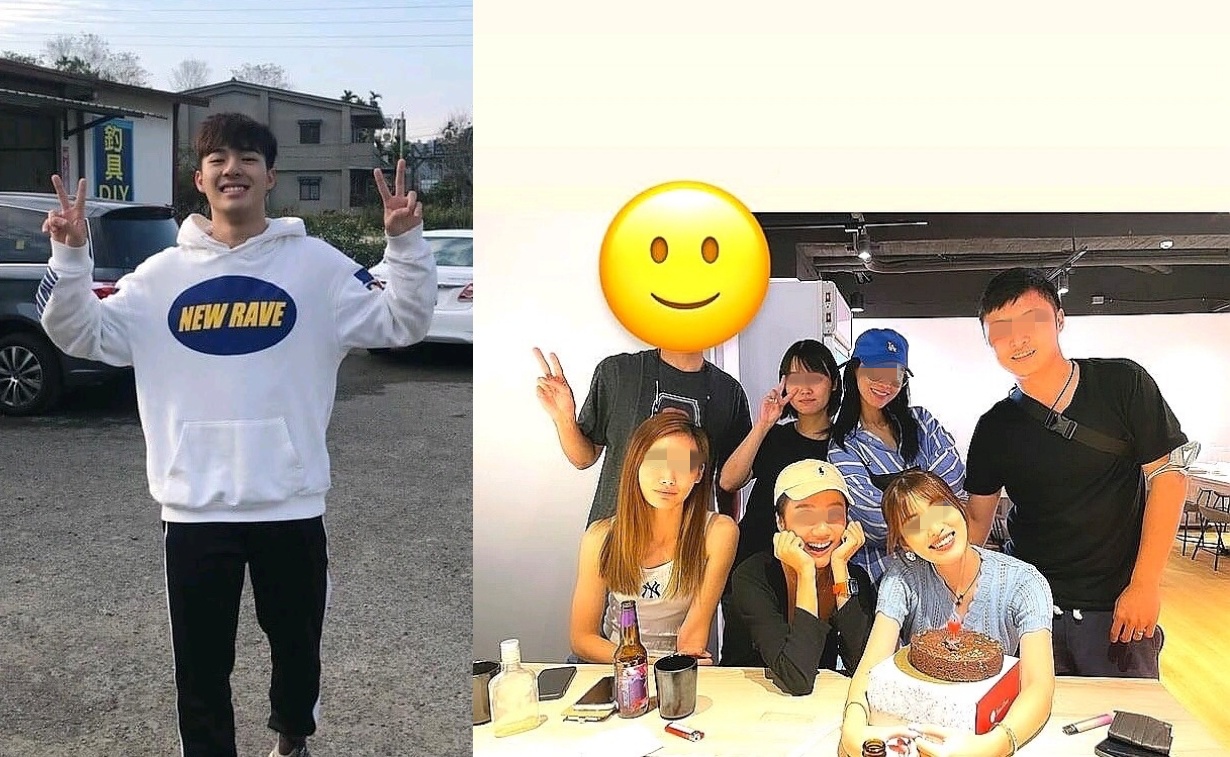 大陸網友比對鄭雲燦轉發的閨密生日合照，將照片中被遮臉男子與陳昊森比對，覺得非常相似。（翻攝百度網頁）