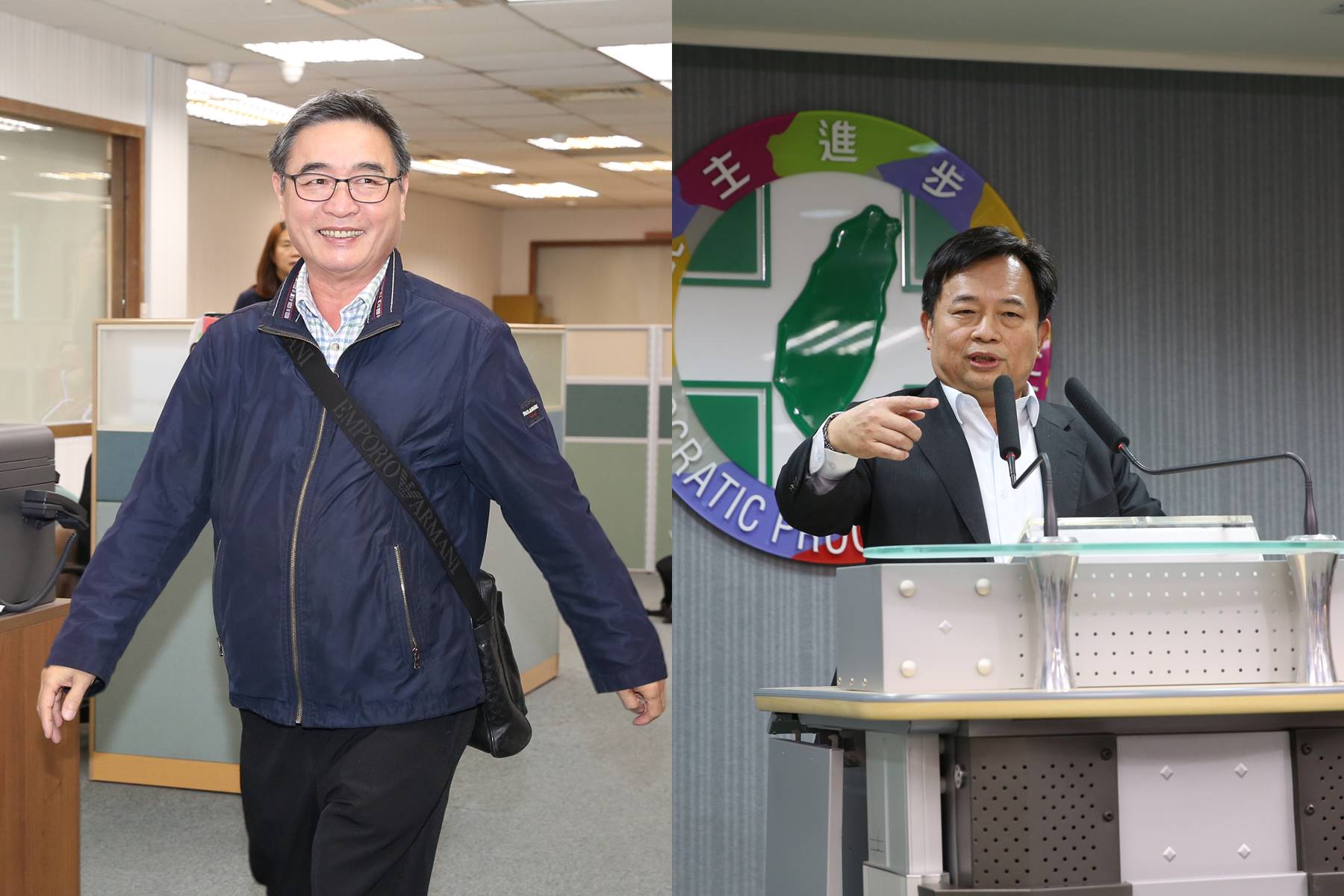 民進黨中執會今通過「2022年直轄市長暨縣市長提名特別條例」草案，不過中常委陳茂松（左）拒絕出席執會背書，更公開大罵黨祕書長林錫耀（右）「王八蛋」。（本刊資料照）