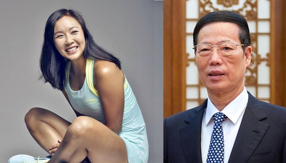 知名女子職業網球運動員彭帥(左)昨深夜爆料,遭78歲中國前副總理張高麗(右)拐上床且始亂終棄。(翻攝自Peng Shuai 彭帥臉書、維基百科)