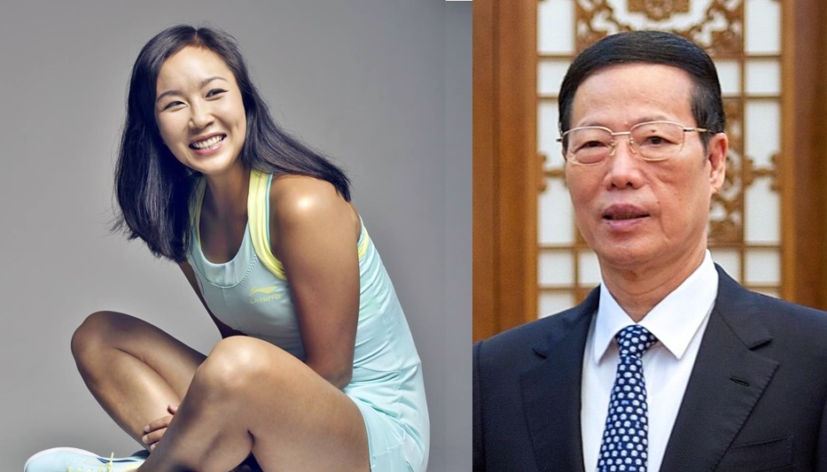 知名女子職業網球運動員彭帥(左)昨深夜爆料,遭78歲中國前副總理張高麗(右)拐上床且始亂終棄。(翻攝自Peng Shuai 彭帥臉書、維基百科)