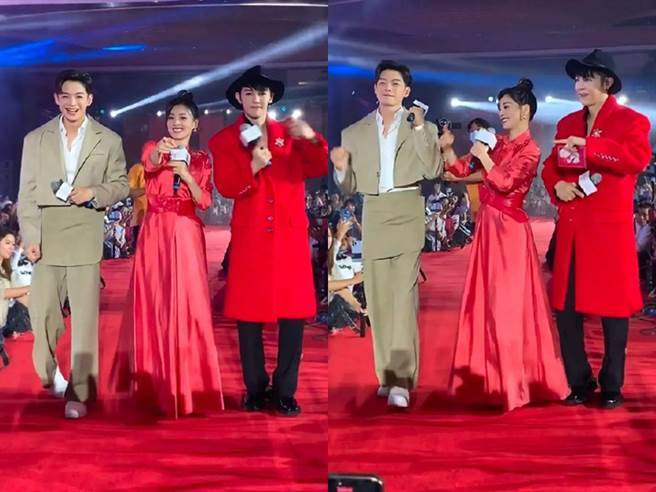 辰亦儒、汪東城現身張庭的公司活動。（翻攝自張庭微博）