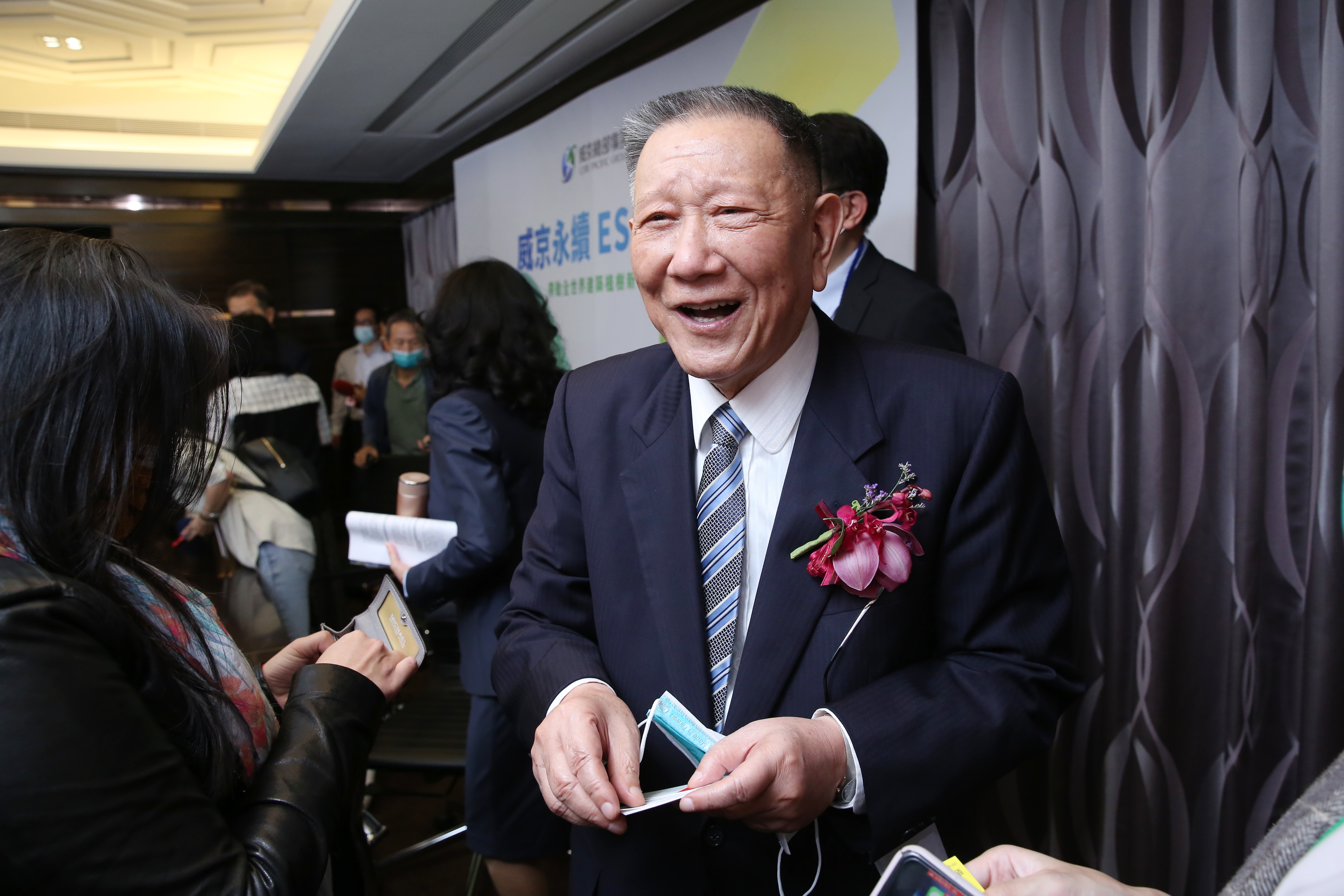 沈慶京日前出席自家ESG理念發布會，宣示集團節能減碳決心。