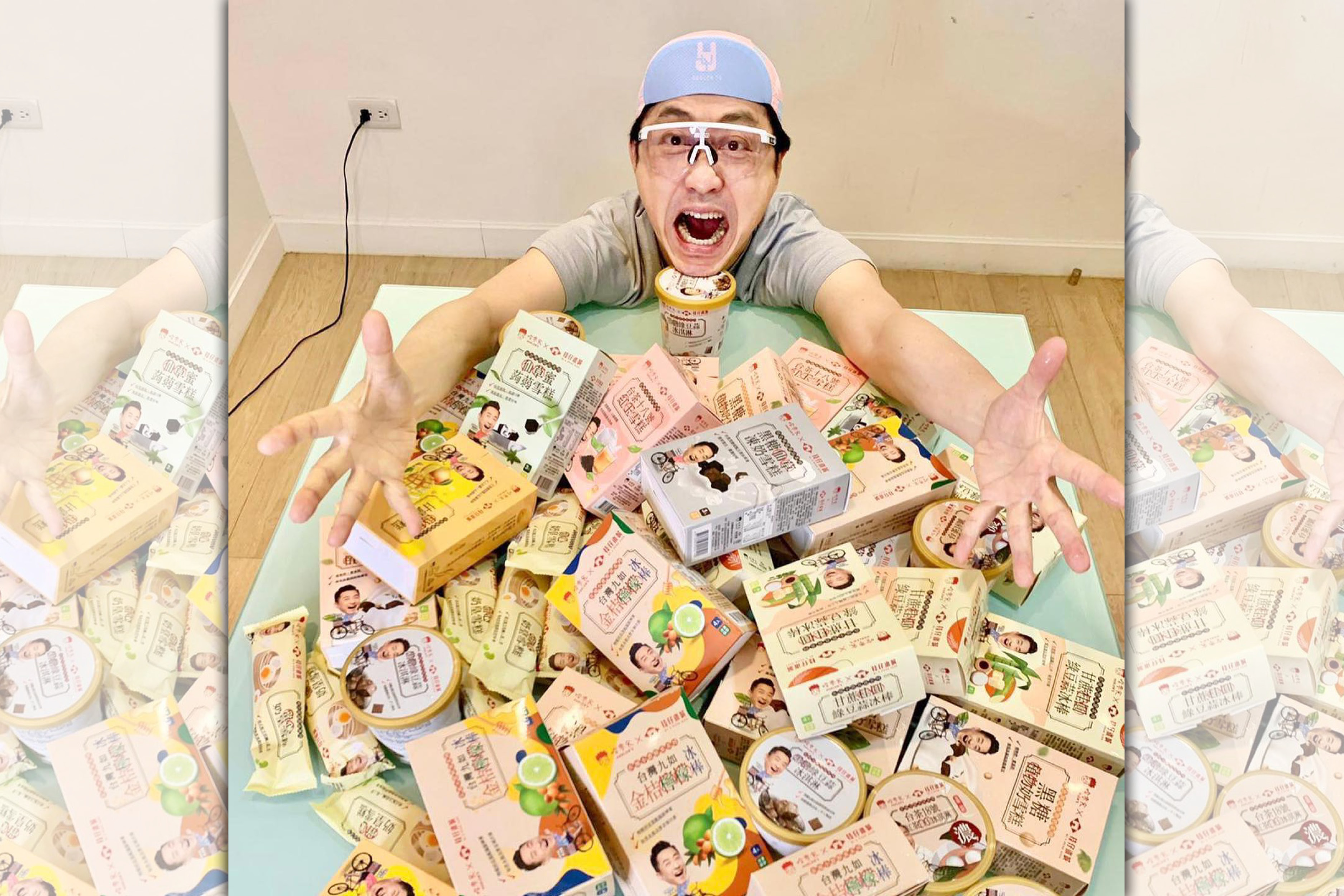 藝人哈林與枝仔冰城聯名推出哈零食，他也在臉書上不遺餘力宣傳。（翻攝自哈零食粉專）