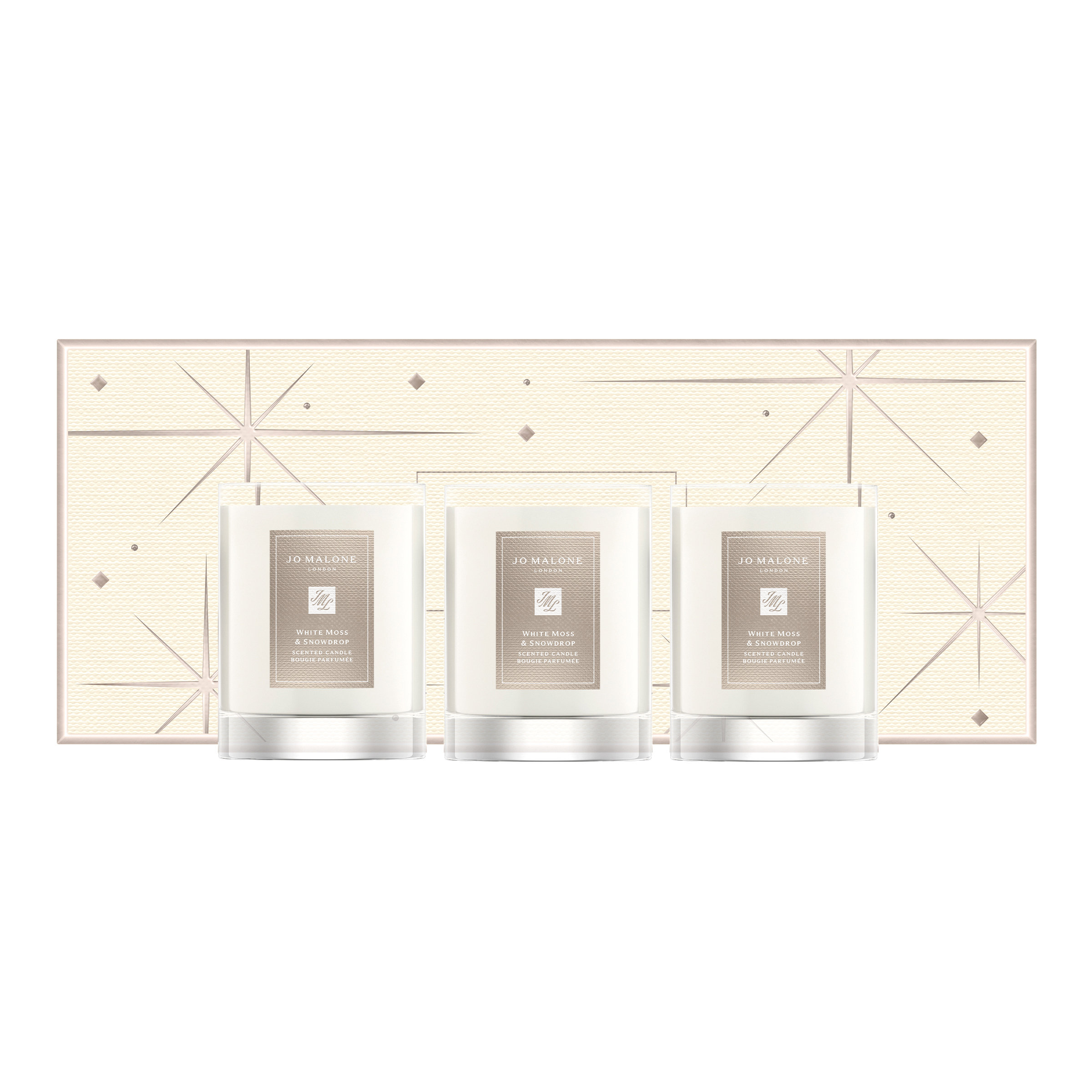 白苔與雪花蓮旅行工藝香氛蠟燭N。T$4,050(60g/組)。(Jo Malone London提供)