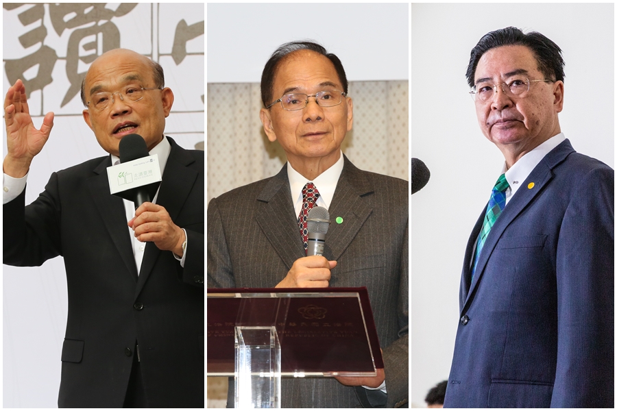 中國大陸國台辦今（5日）點名蘇貞昌（由左至右）、游錫堃、吳釗燮3人，證實將依法對清單在列的「台獨」頑固分子實施懲戒。