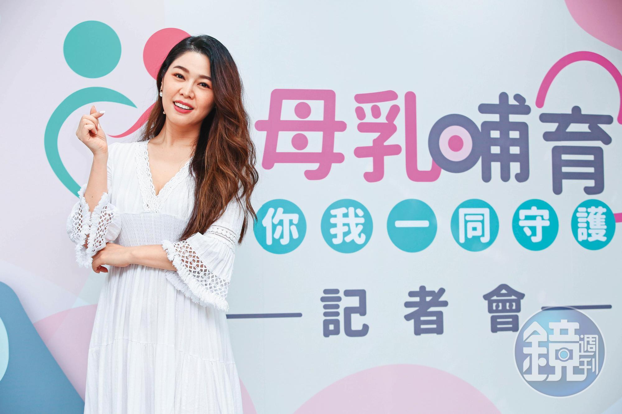 白家綺生產完沒多久就復出，身材恢復得很好，看得出經過一番努力。