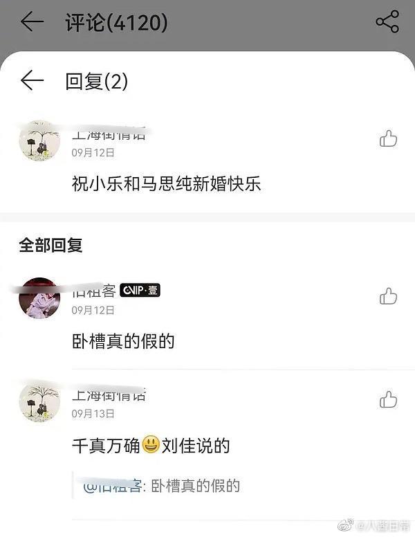 日前網友爆料稱馬思純祕婚樂團主唱男友。(微博圖片)