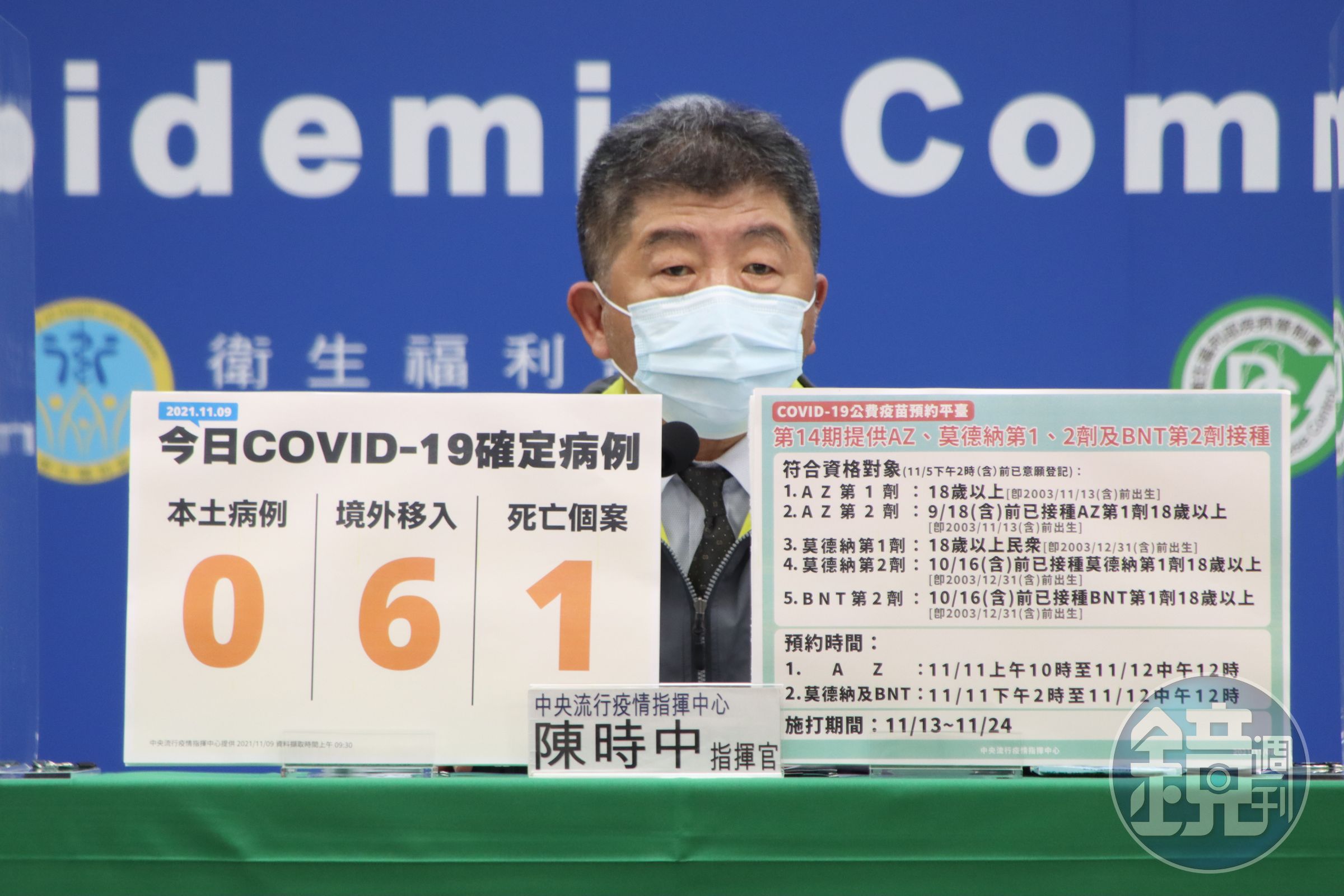 國內今新增6例COVID-19境外移入確診個案，沒有本土病例。（指揮中心提供）