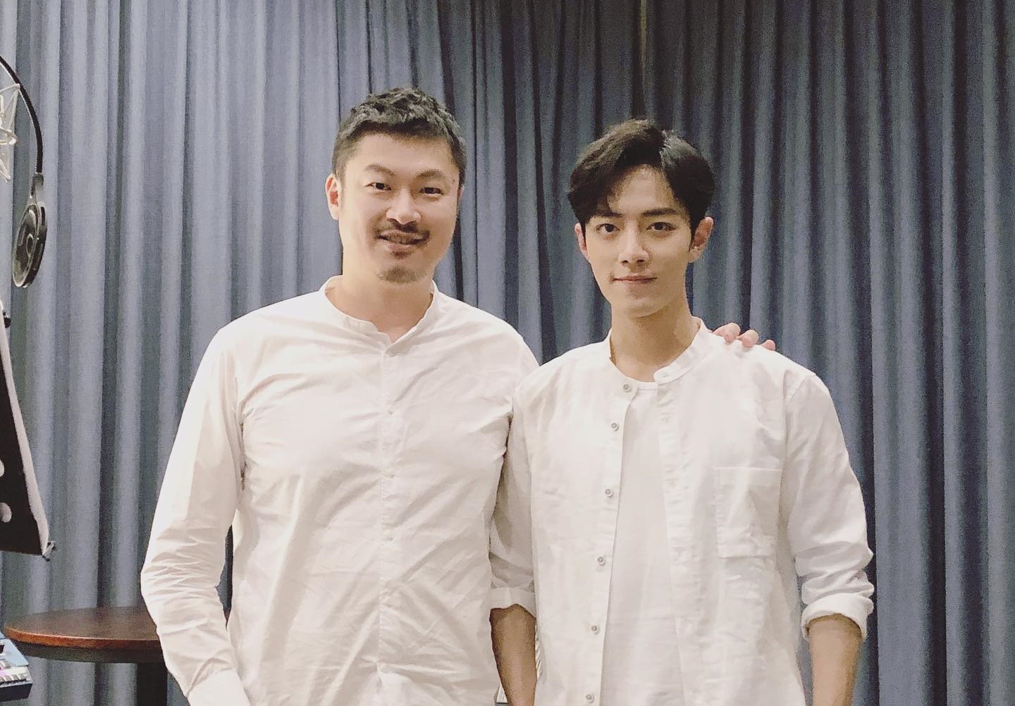 JS的哥哥Justin稱讚肖戰在進錄音室就已經將歌練得很熟，整個錄音過程非常順利。（翻攝JS臉書）