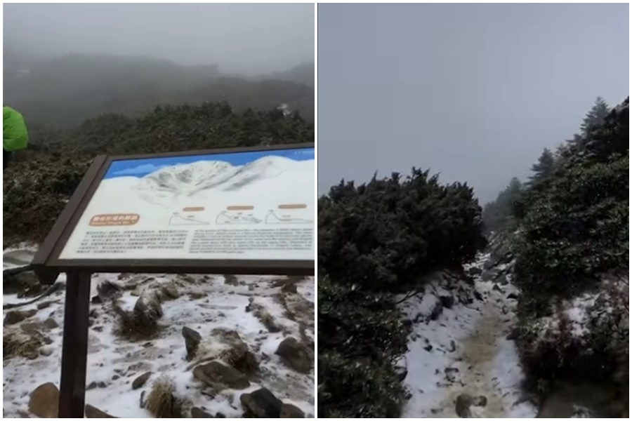 冬季第一場雪，下在雪山！（翻攝自臉書「雪霸國家公園登山資訊分享站 Shei-Pa National Park Climbing Forums」公開社團）