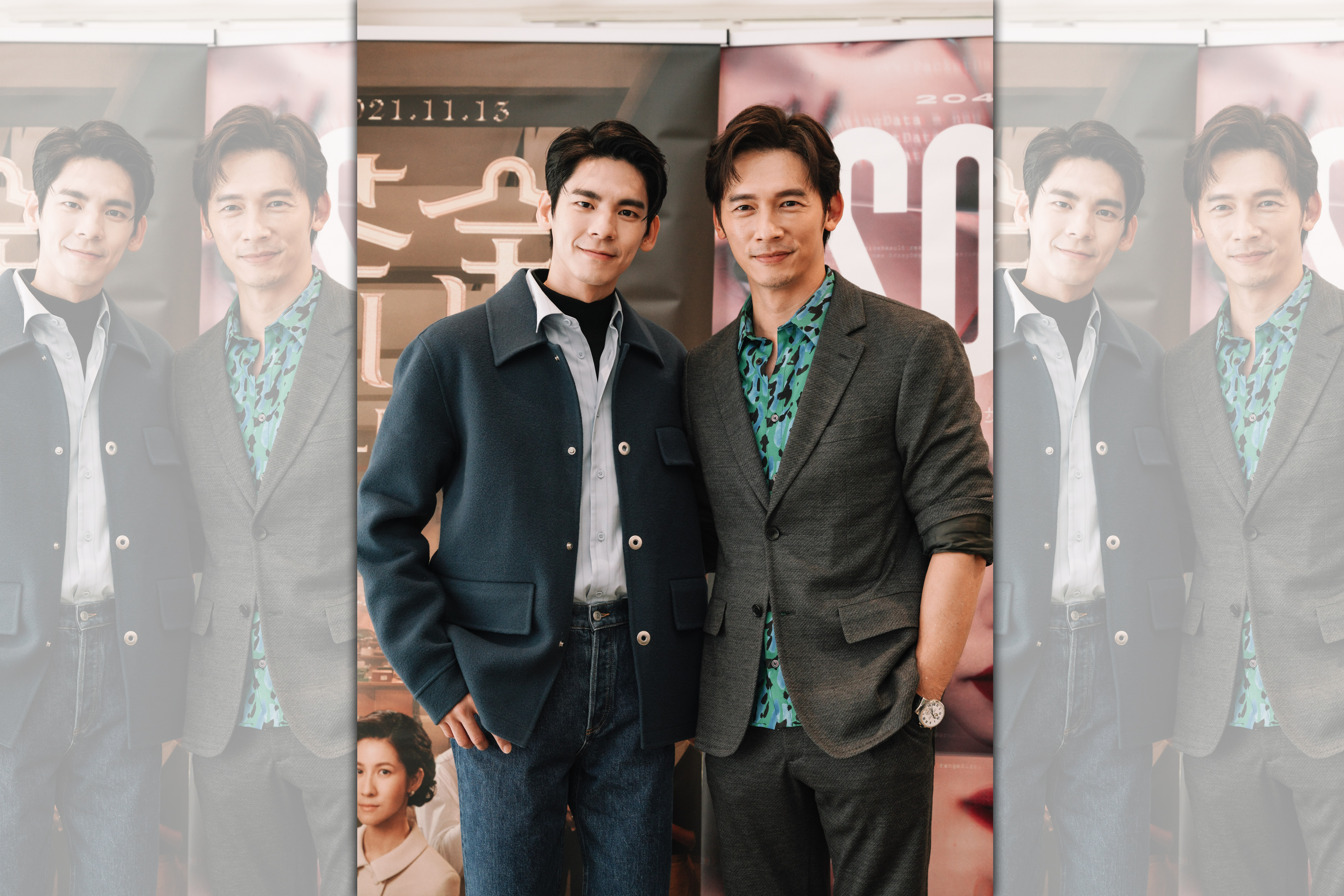 溫昇豪和林柏宏今為了新戲《2049》和《茶金》造勢。（瀚草影視提供）