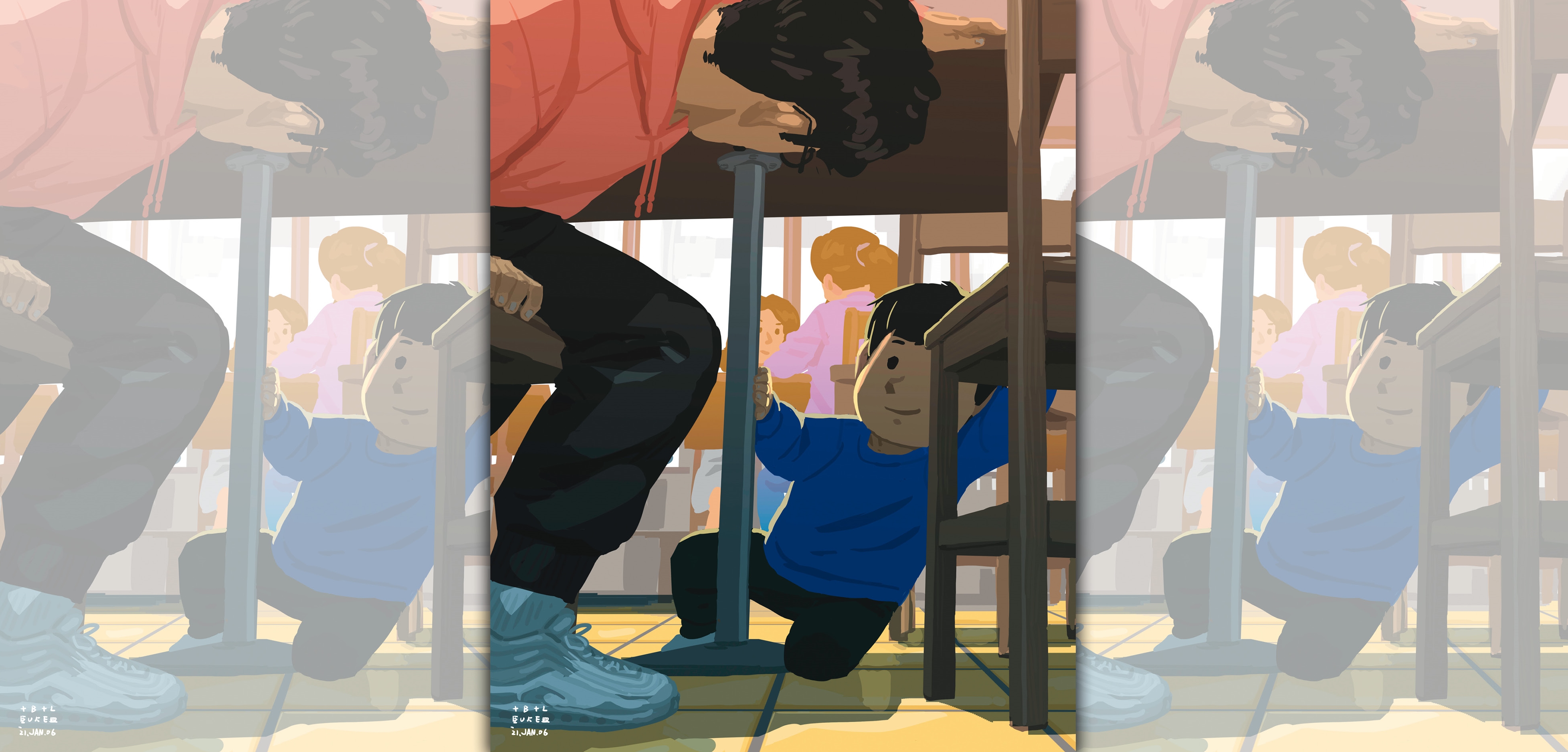 【單親爸爸週記】桌子底下玩