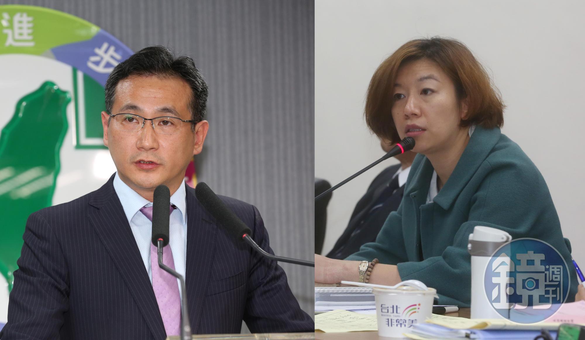 立委鄭運鵬（左）發文替林靜儀（右）加油打氣。（本刊資料照）