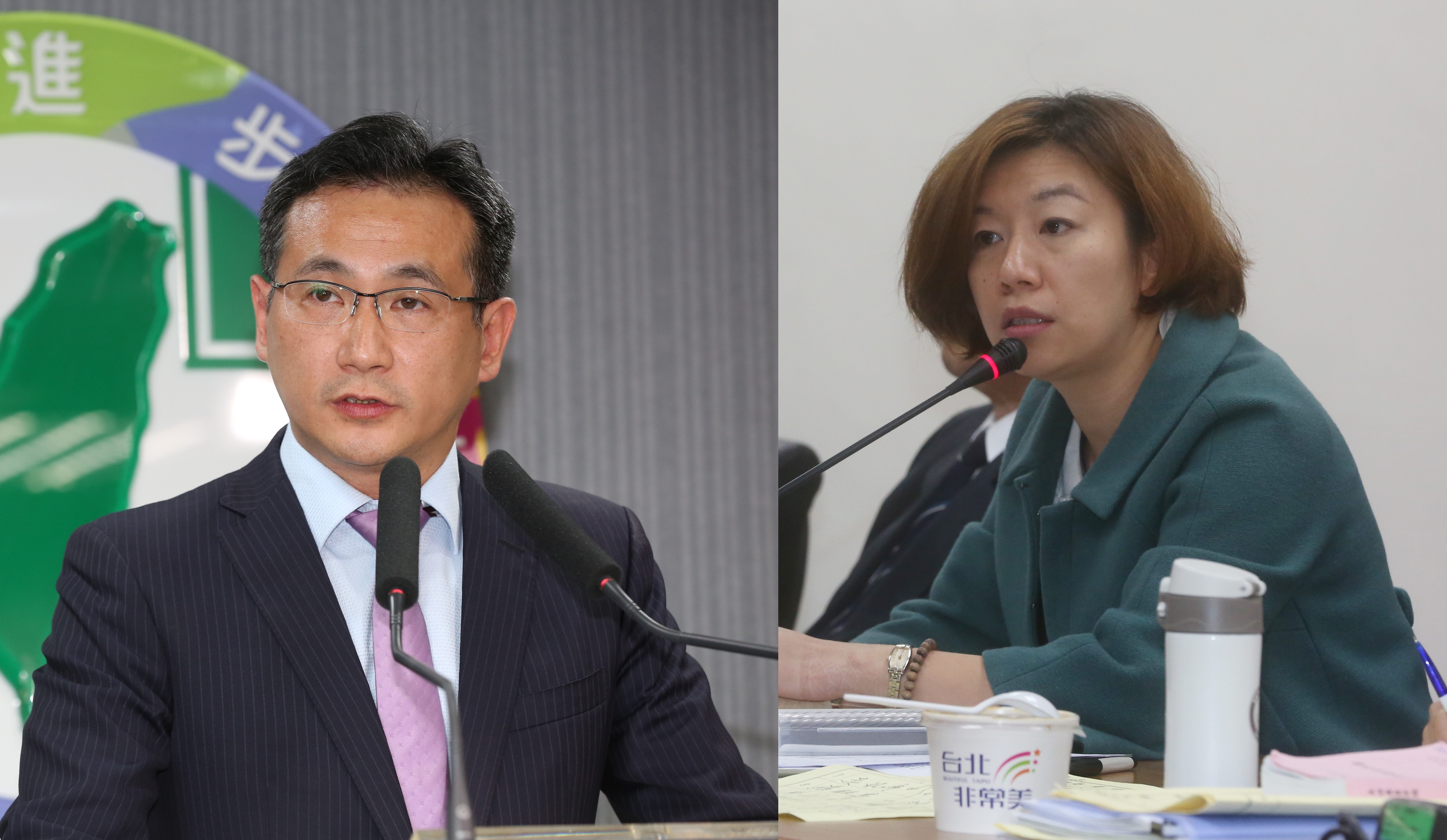 立委鄭運鵬（左）發文替林靜儀（右）加油打氣。（本刊資料照）