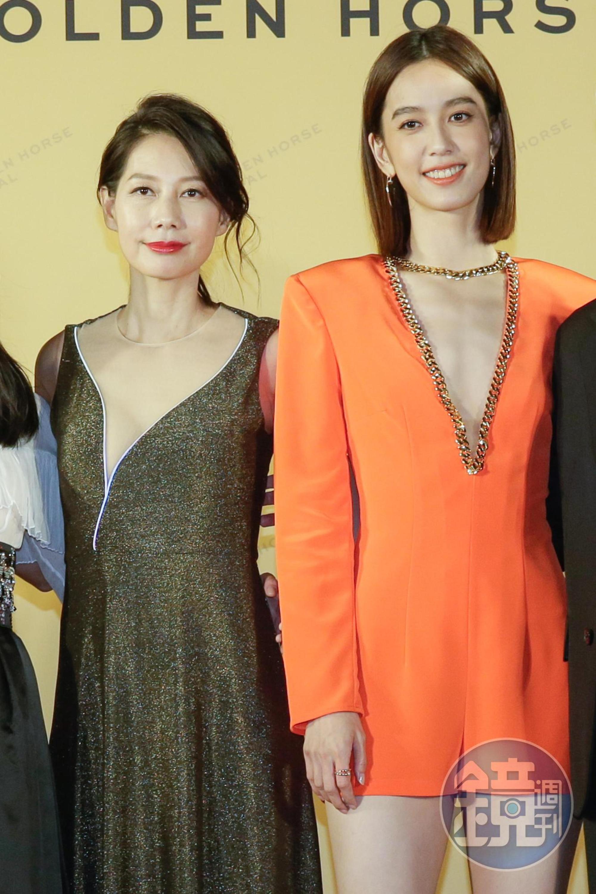 丁寧（左）曾憑同為何蔚庭執導的《幸福城市》獲金馬女配，陳庭妮是否能接棒，就等頒獎當天揭曉。