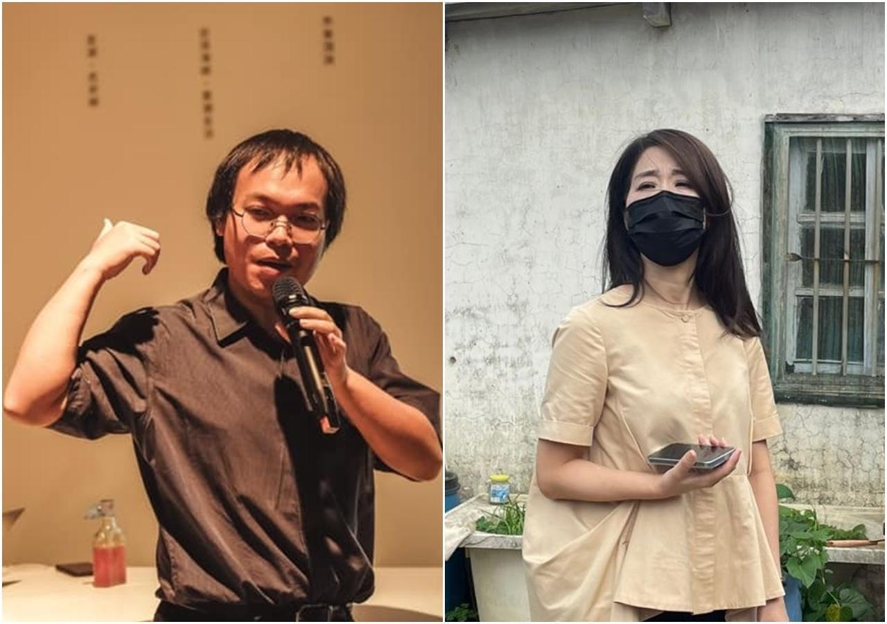 針對市議員舒翠玲(右)的不實爆料,作家朱宥勳(左)打臉回應,「舒議員,聽清楚了:是1.2萬,不是249萬。」(翻攝自朱宥勳/舒翠玲臉書)