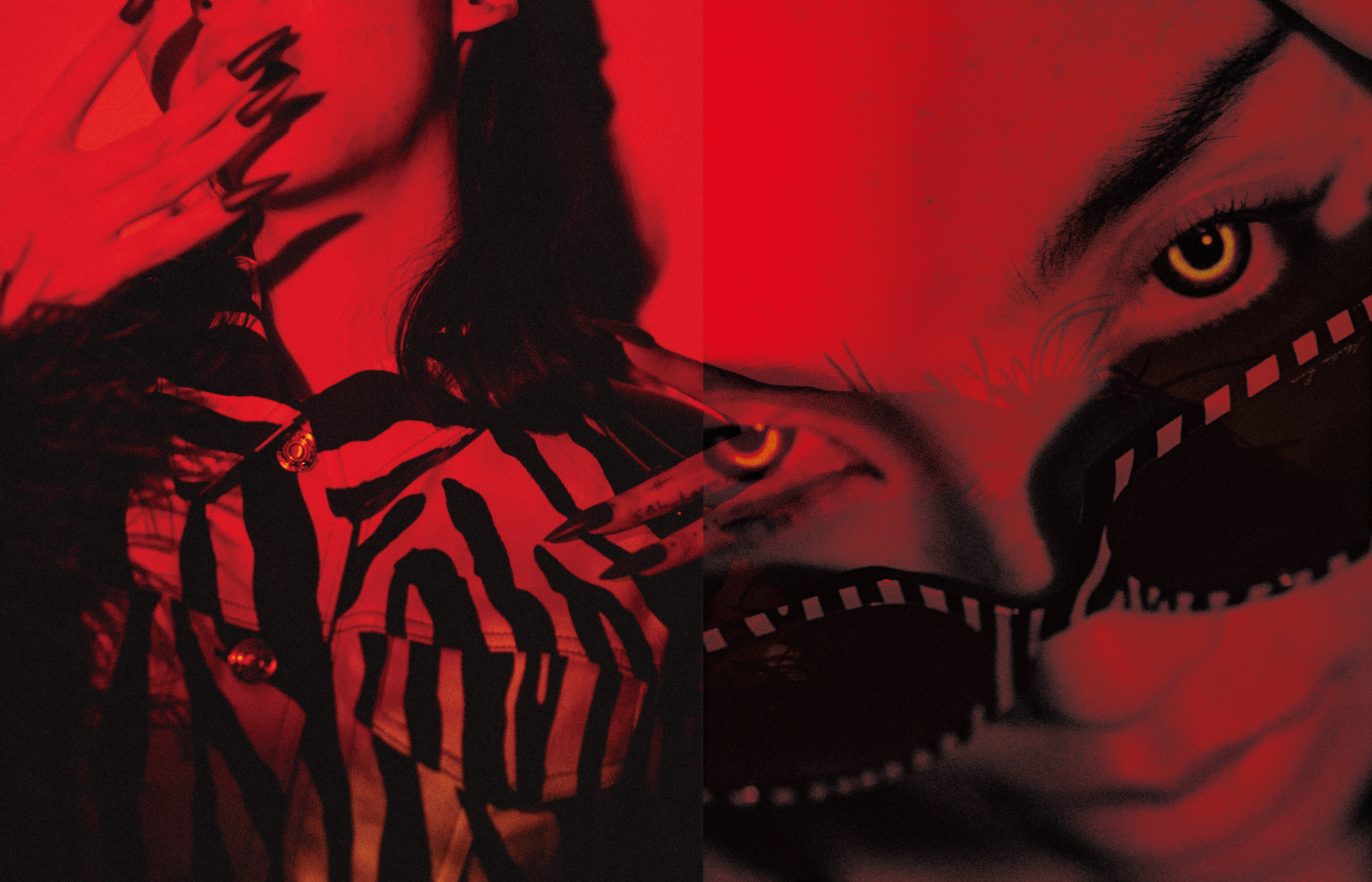 斑馬紋洋裝 NT$32,800 by SPORTMAX MYKITA x Martine Rose；斑馬紋太陽眼鏡 NT$18,000 by JEpoque。