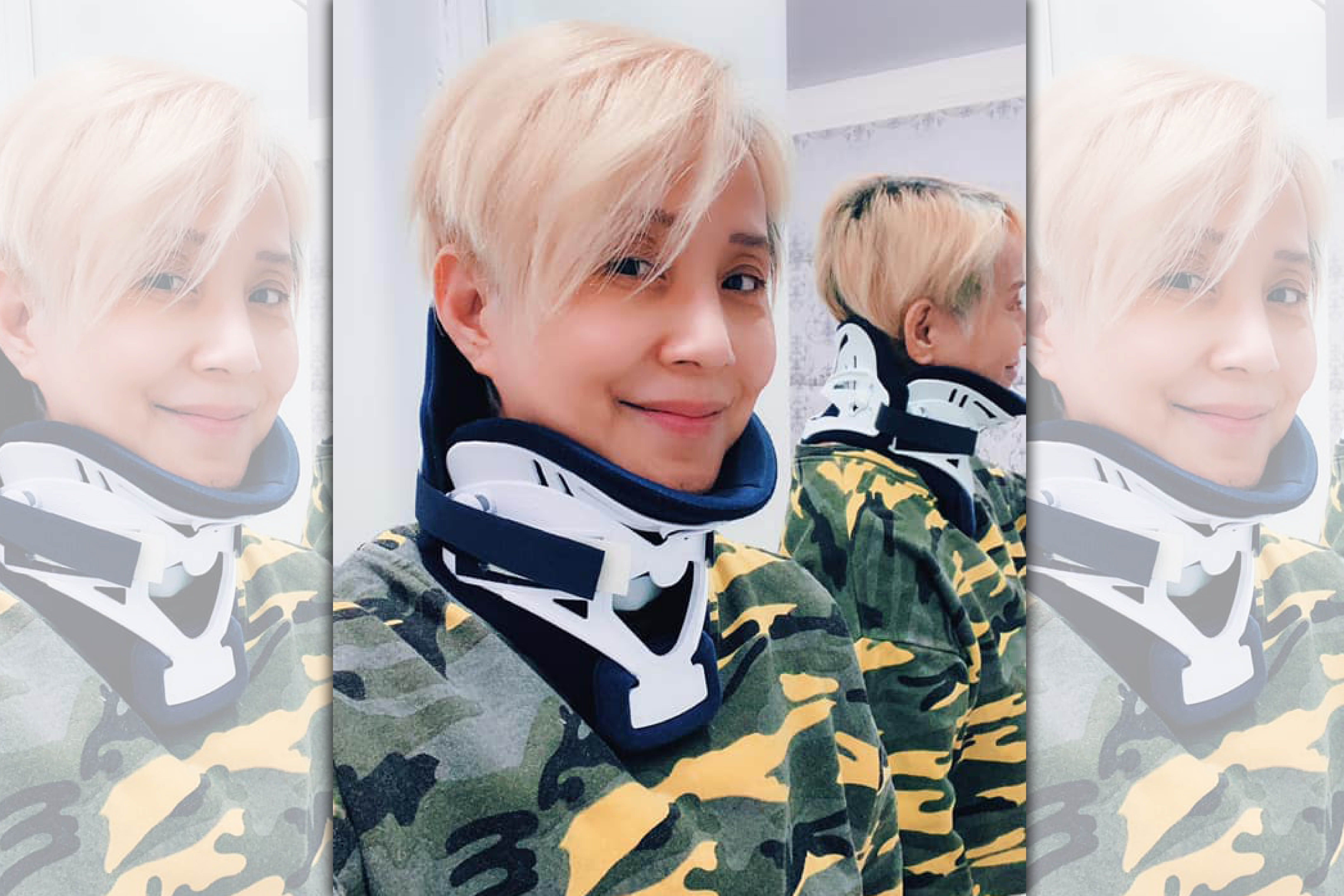 李明依開刀置換了4個人工椎間盤，自費花了約110萬元。（翻攝自李明依臉書）