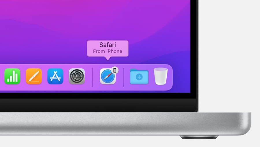 「接力」功能適用於Mac、iPhone、iPad、iPod touch或Apple Watch等蘋果科技產品，方便用戶能在不同設備上繼續原先設備上進行的操作。（翻攝自蘋果官網）