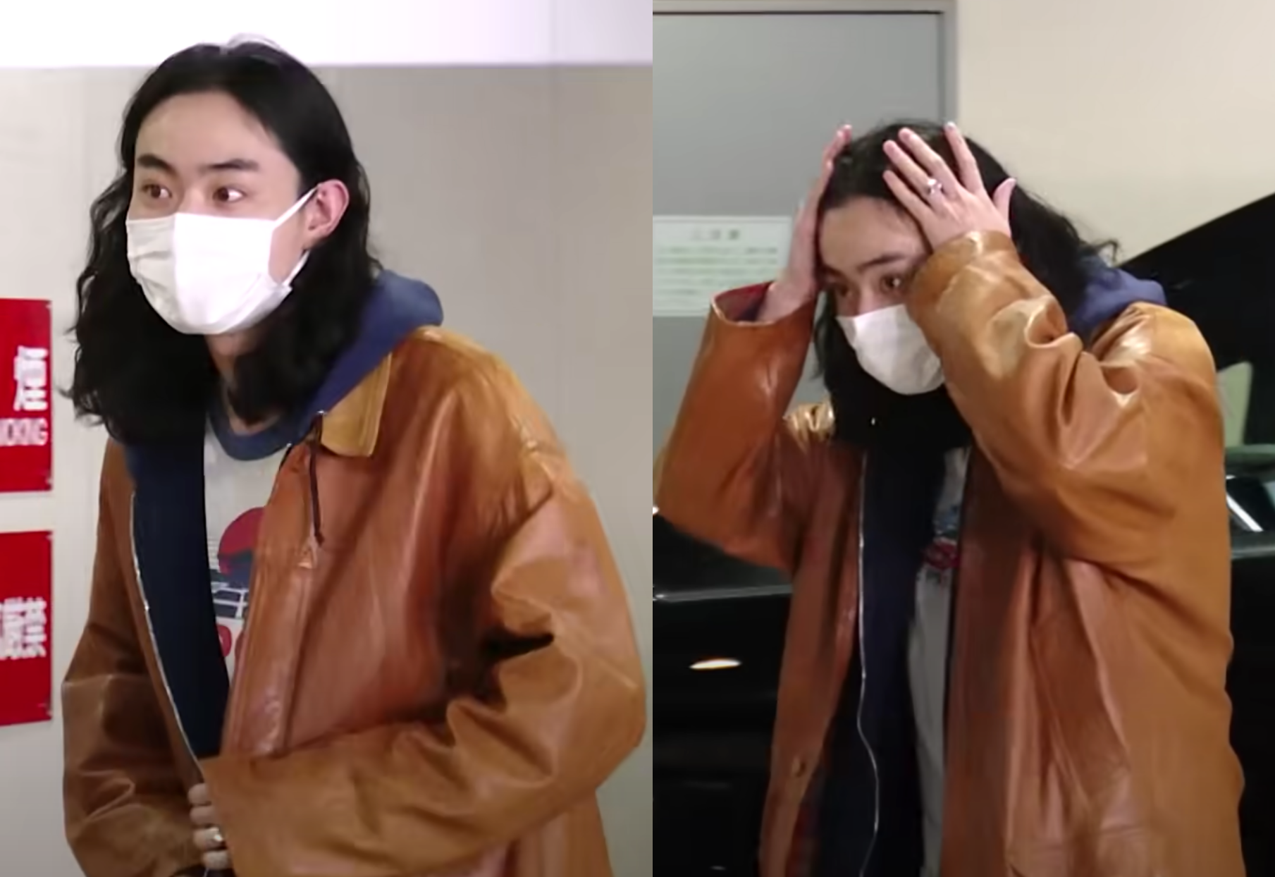 菅田將暉宣布結婚後，首度露面錄製電台節目，下車時露出左手無名指婚戒。（翻攝自YouTube）