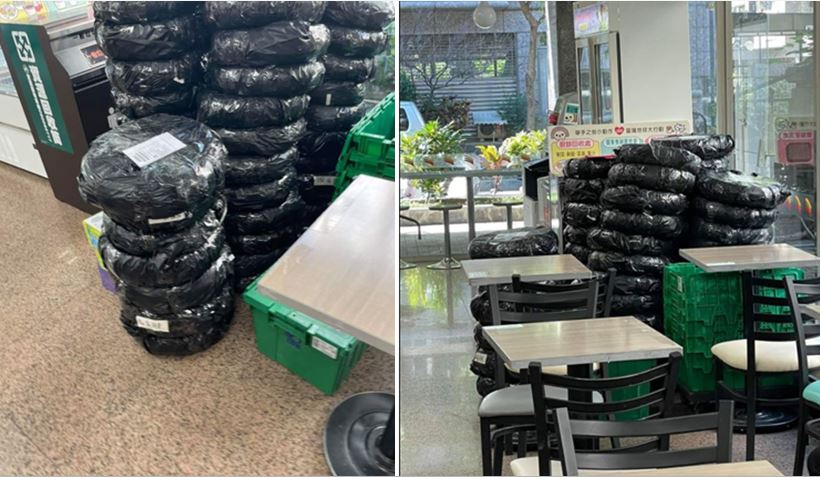 原PO表示，目測輪胎大約有50顆。（翻攝自爆廢公社二館）