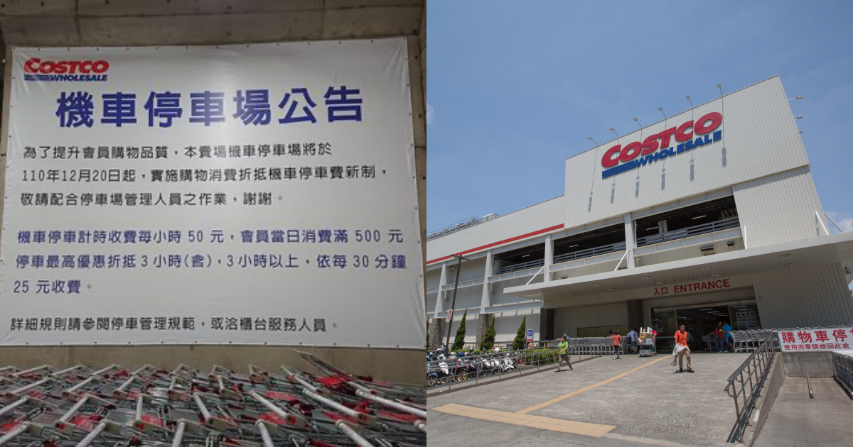 好市多高雄大順店宣布機車停車位也要收費，掀起兩派網友論戰。（翻攝自Costco好市多 商品經驗老實說臉書、本刊資料照）