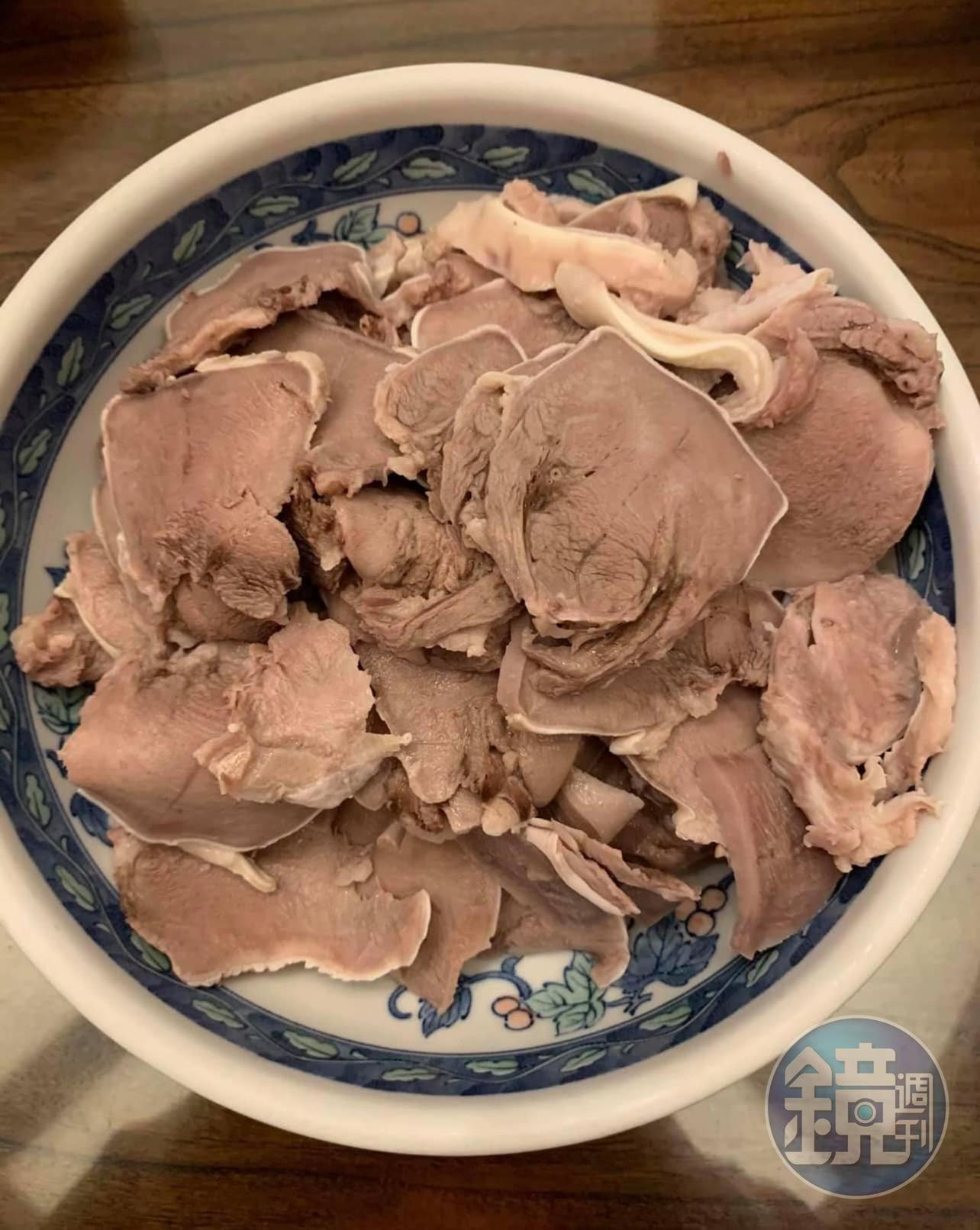 豬舌切片。
