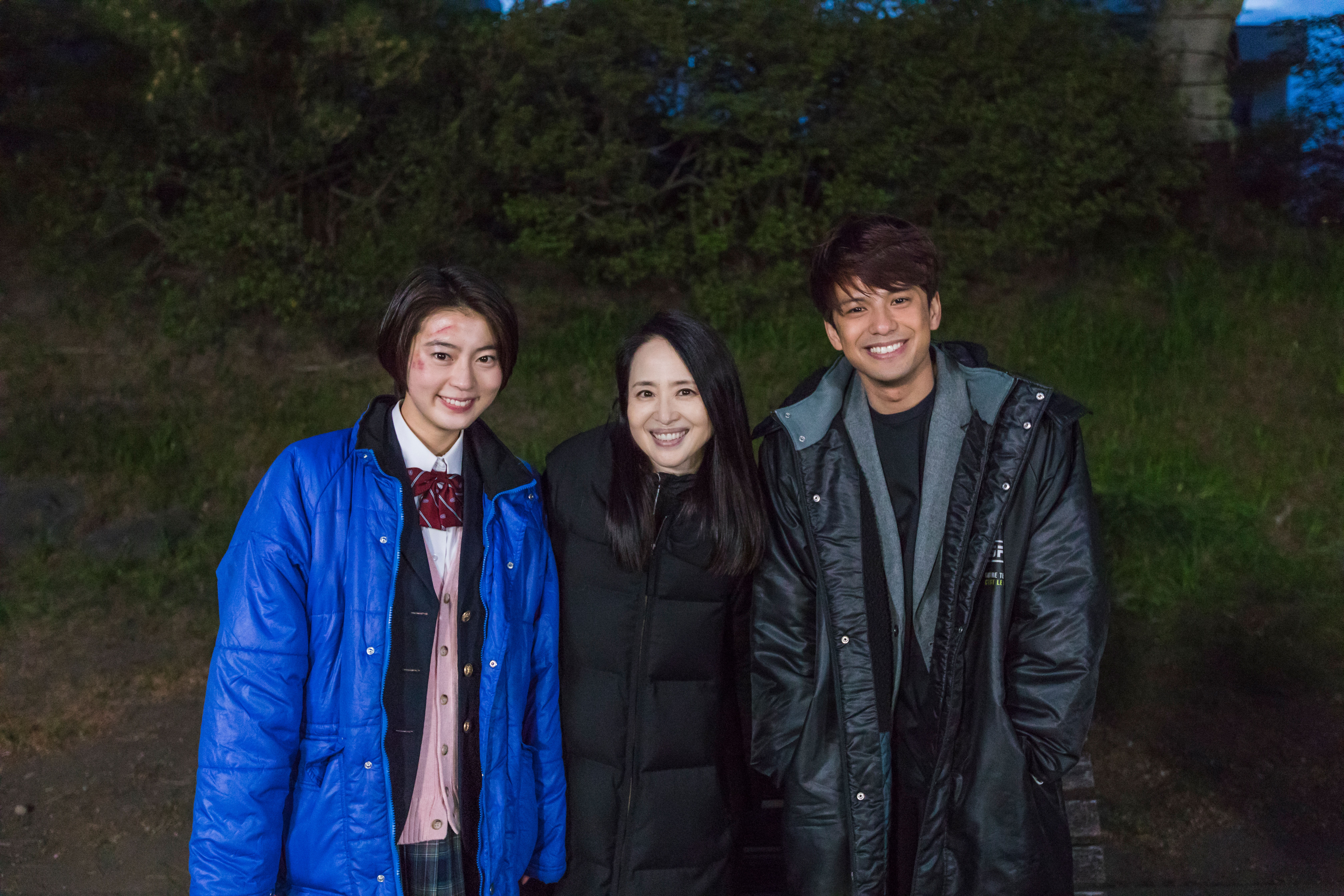 HBO亞洲原創影集《亞洲怪談2：起風的那日》由松田聖子（中）執導，森崎溫（右）、高橋春織（左）主演。（HBO提供）