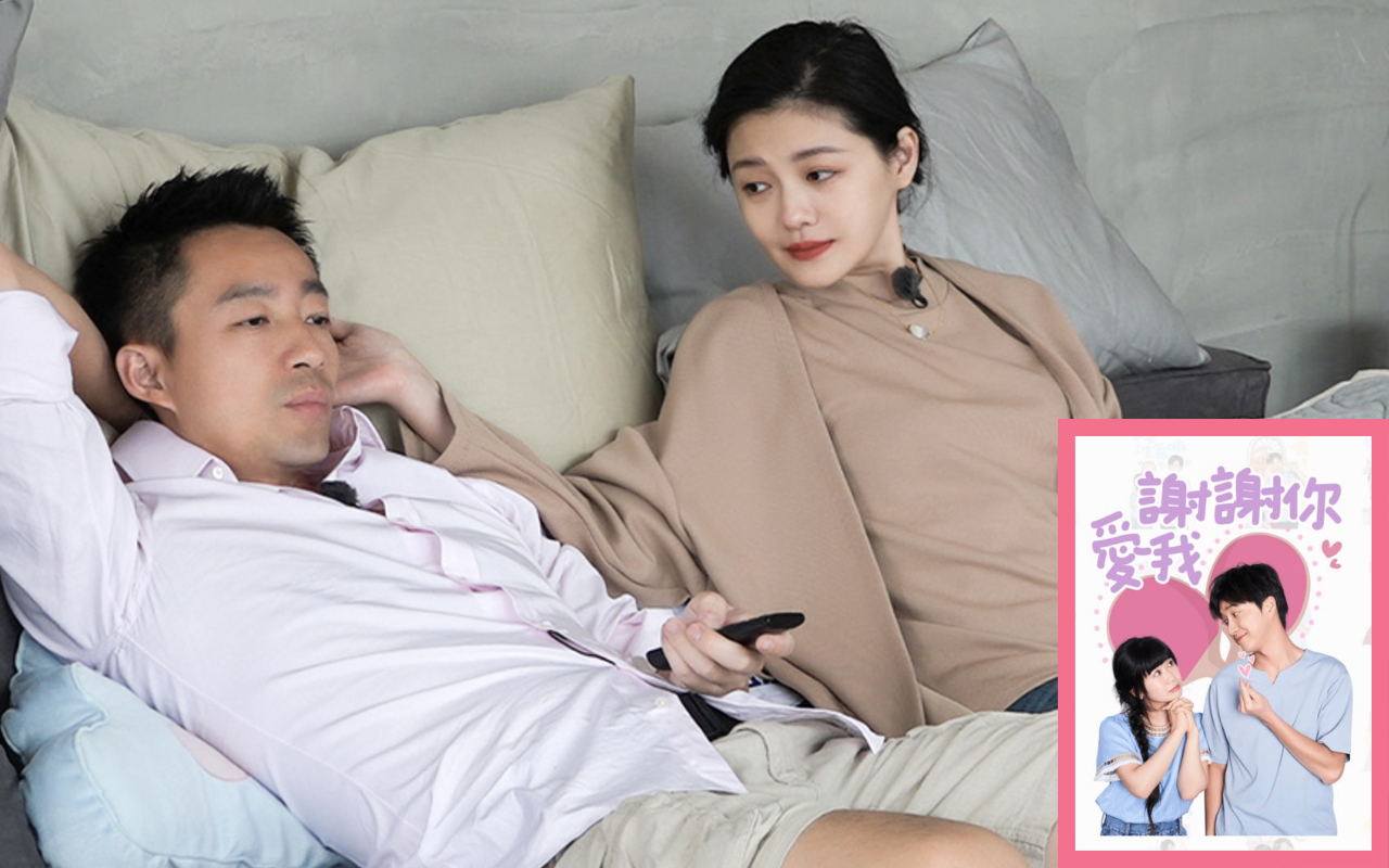 大S（右）、汪小菲（左）2018年在《幸福三重奏》曬恩愛。（翻攝自騰訊視頻、Line貼圖）