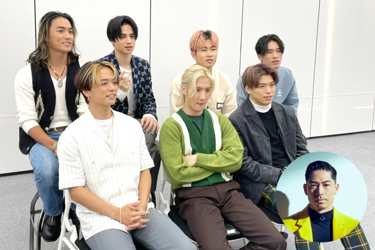 放浪兄弟師弟團「BALLISTIK BOYZ」接受台灣媒體視訊訪問，砂田將宏（後台左）曝自己足球實力勝過師兄AKIRA（小圖）。（LDH JAPAN提供）