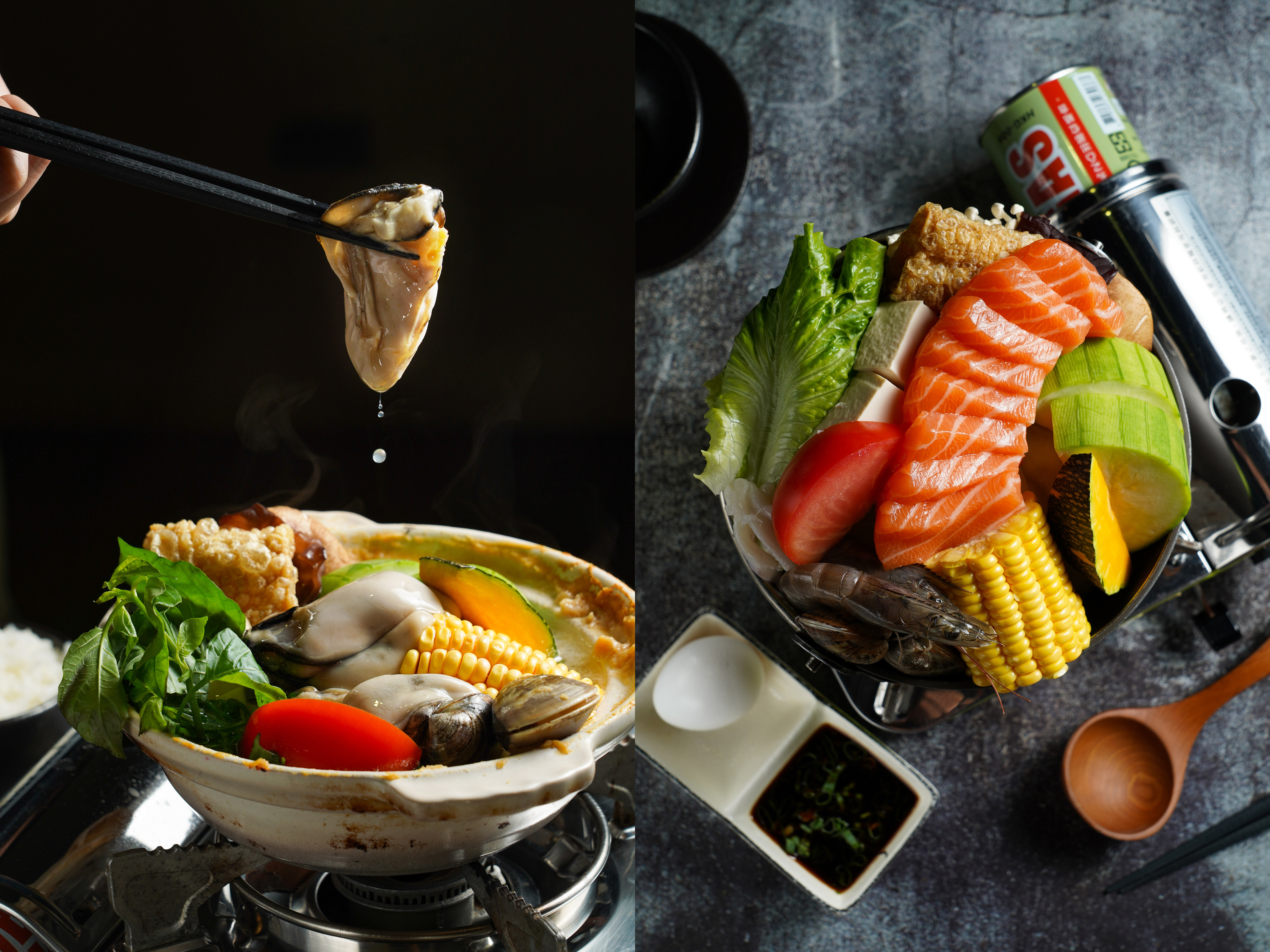 高雄的「鰺十丼」融合海鮮日料與台味熱炒，日式鍋物採用生食級海鮮，鮮味滿滿。