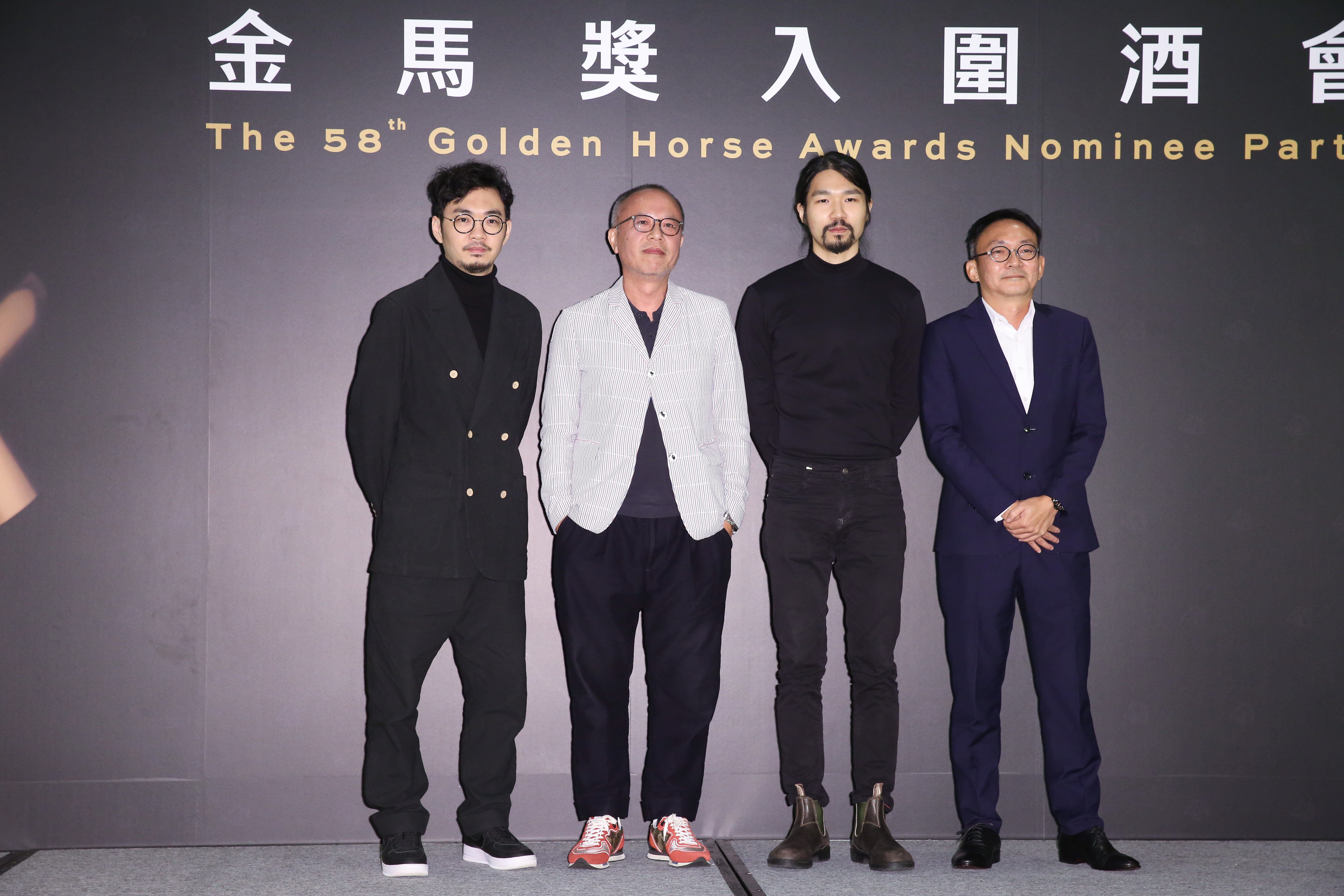 程偉豪、鍾孟宏、李駿碩、何蔚庭4位導演出席金馬入圍酒會。