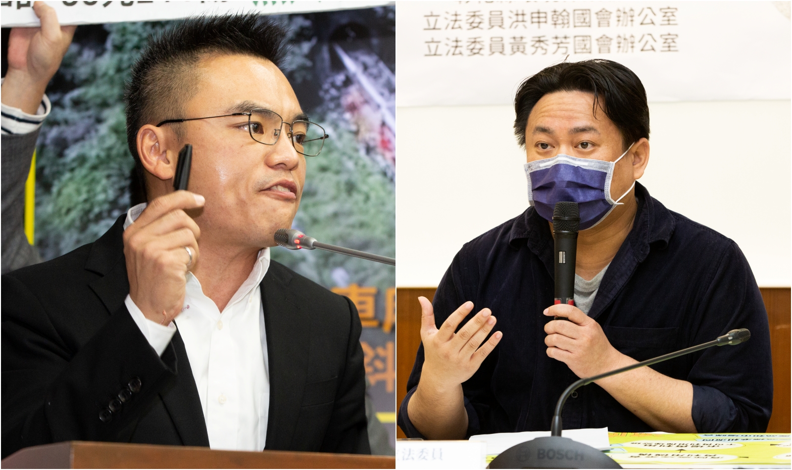 洪孟楷（左）被點名違反自主健康管理規定，隔空槓上洪申翰（右）。（本刊資料照）