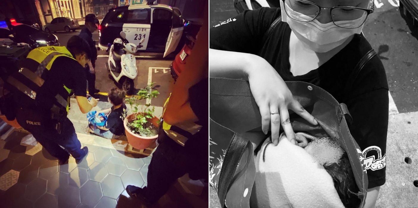 路過的熱心民眾發現被遺棄的女嬰，立刻報警處理。（翻攝Dcard）