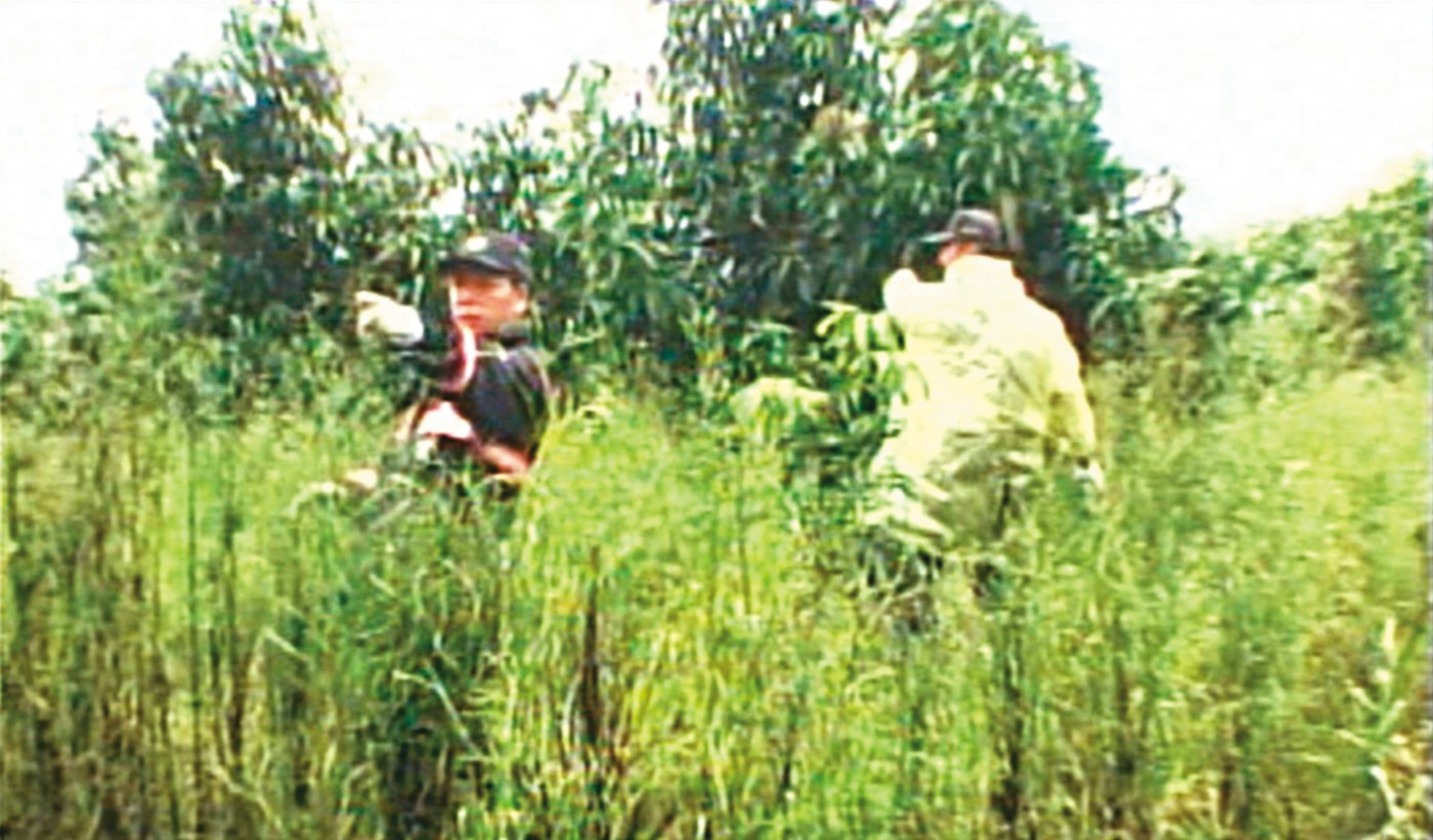 為了緝凶，警方抽乾水池，希望找到蛛絲馬跡。（東森新聞提供）