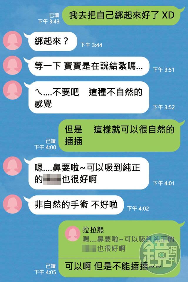 傅若軒與吳姓千金的通訊對話，相當鹹濕。（示意畫面，非真實對話截圖）