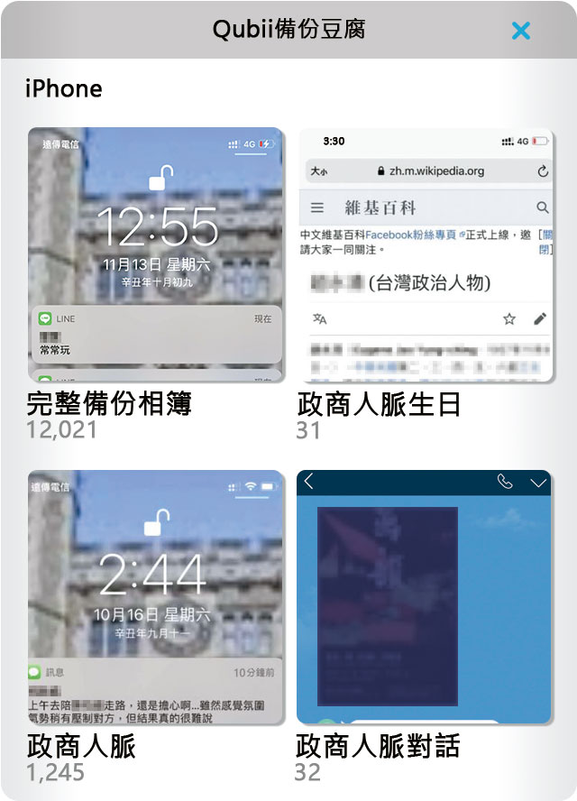 →林秉樞將與政商人士的對話截圖或合照存入備份豆腐,再依「政商人脈」「人脈對話」等檔案匣分門別類整理。(示意圖)