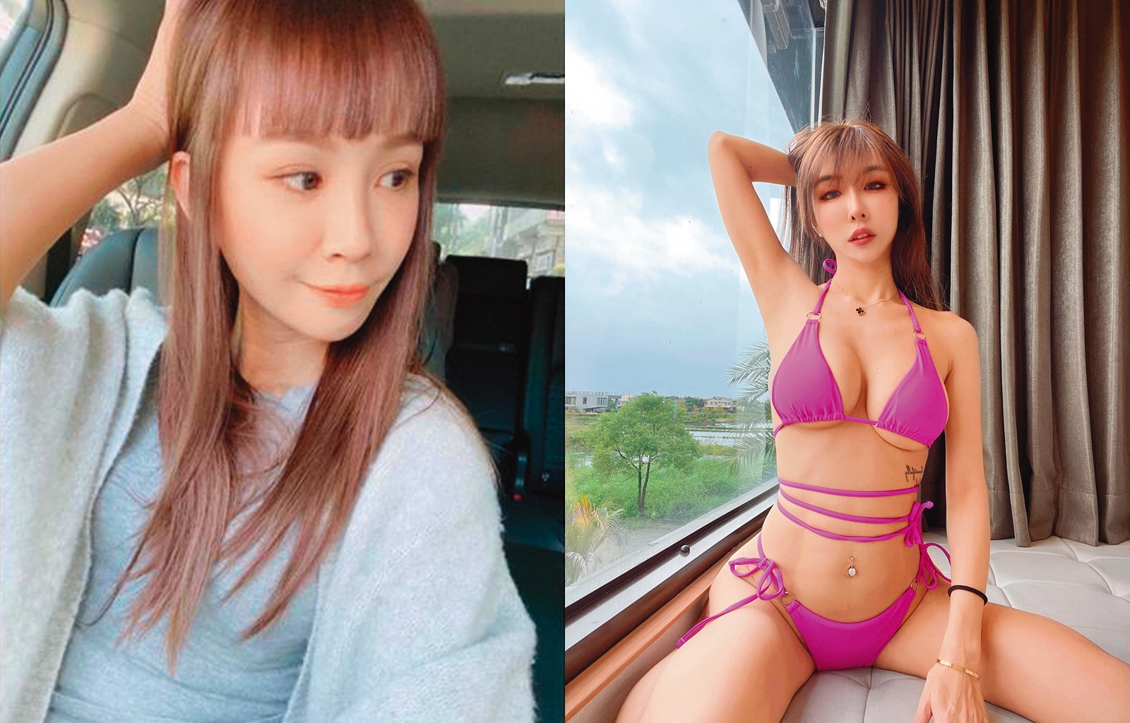 雪碧（右）被林咚咚（左）控告侵害配偶權，法院判決須賠對方45萬元。（翻攝自林咚咚、雪碧臉書）