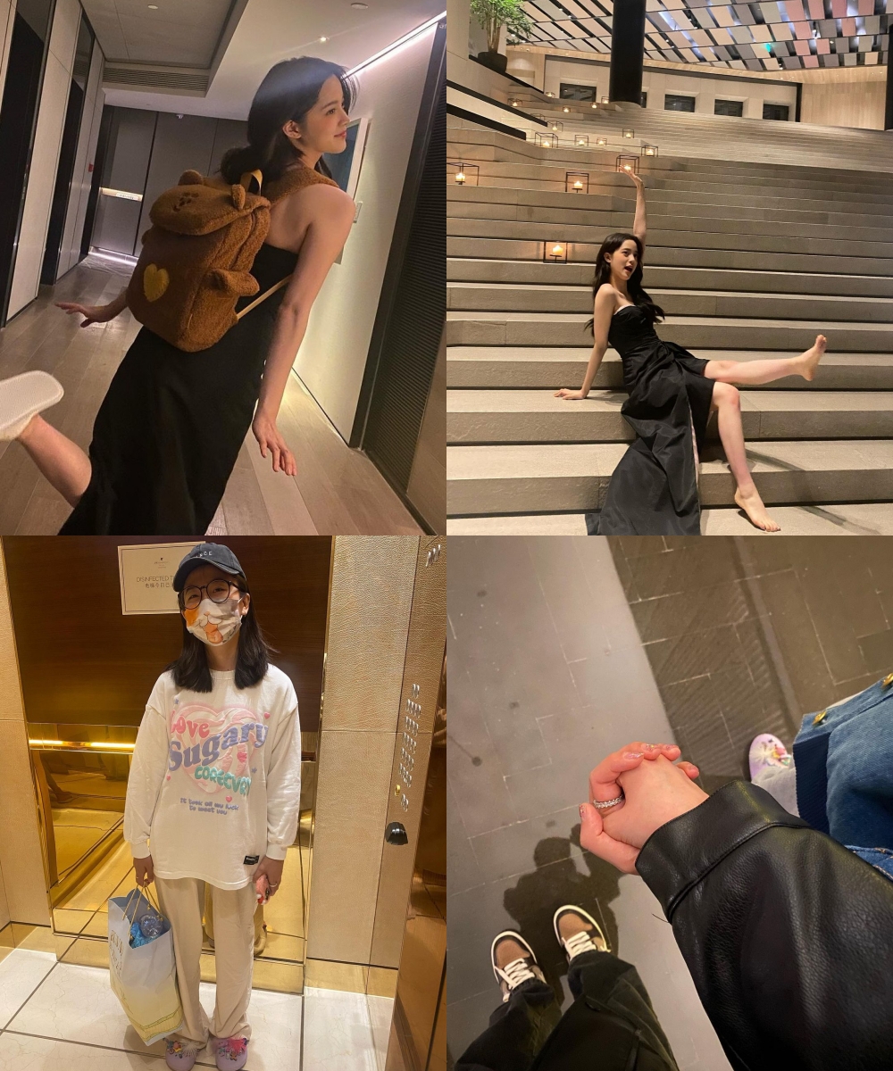 歐陽娜娜更新IG，一張十指緊扣的照片讓粉絲激動，看清楚才發現是她與好友小巧的自拍。（翻攝歐陽娜娜IG）