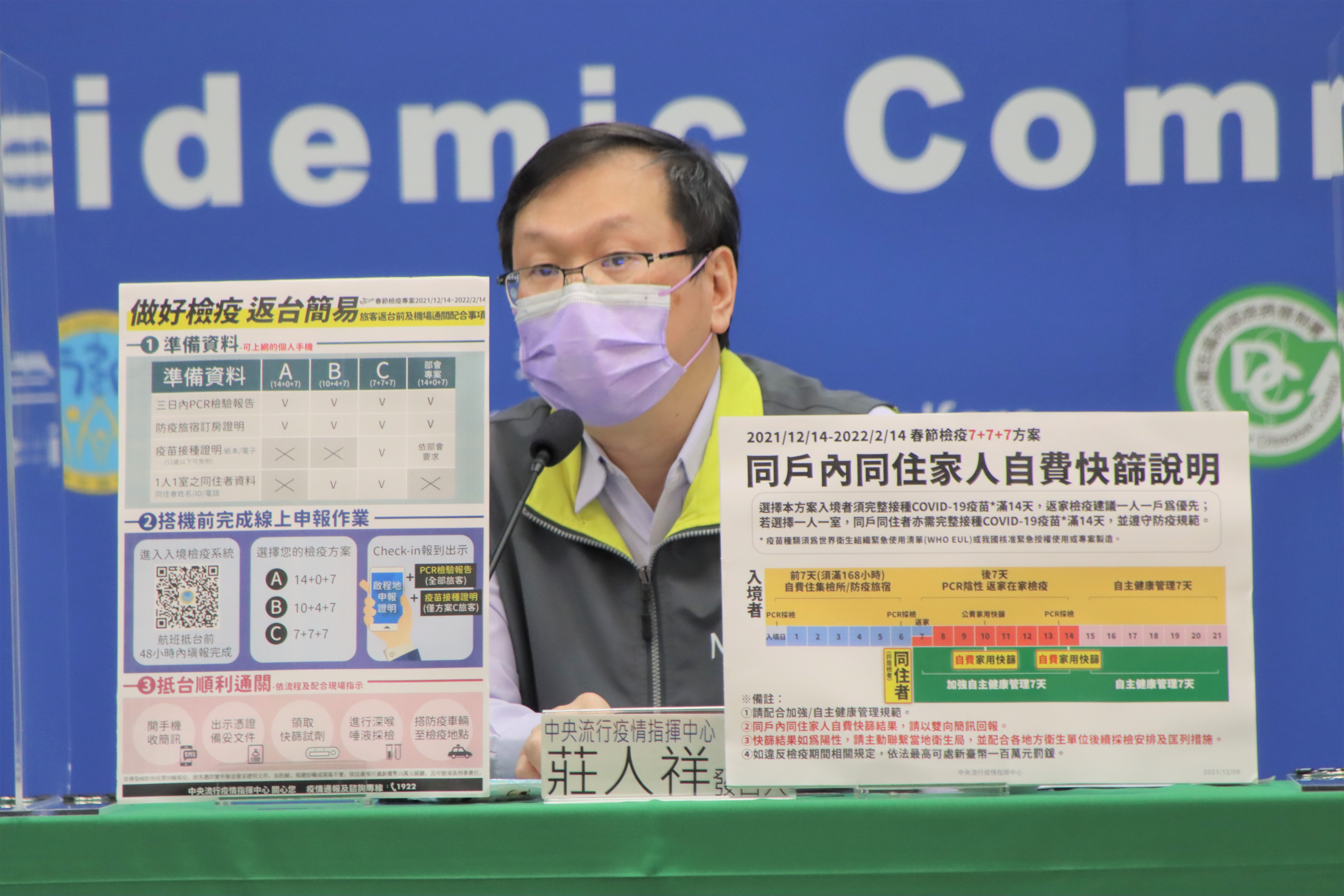 指揮中心調整「3日內」PCR報告日為啟程地表定航班時間往前推3個「日曆日」計算。（指揮中心提供）