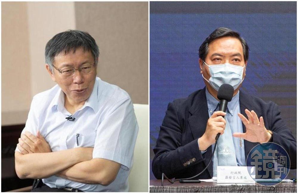 柯文哲（左圖）日前請民眾致信行政院要求徹查網軍，行政院發言人羅秉成（右圖）表示政府不會養網軍。（本刊資料照）