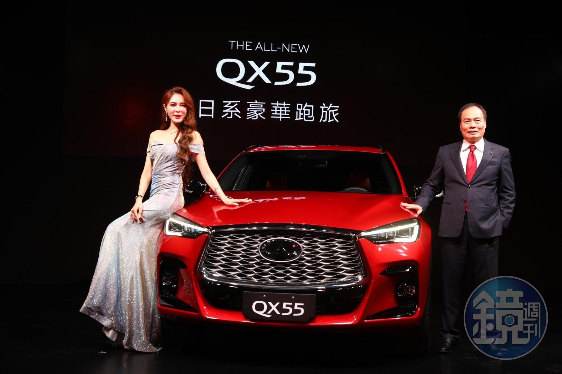 裕日車總經理蔡文榮表示,全新的Infiniti QX55首波配額80台預計將很快銷售一空。