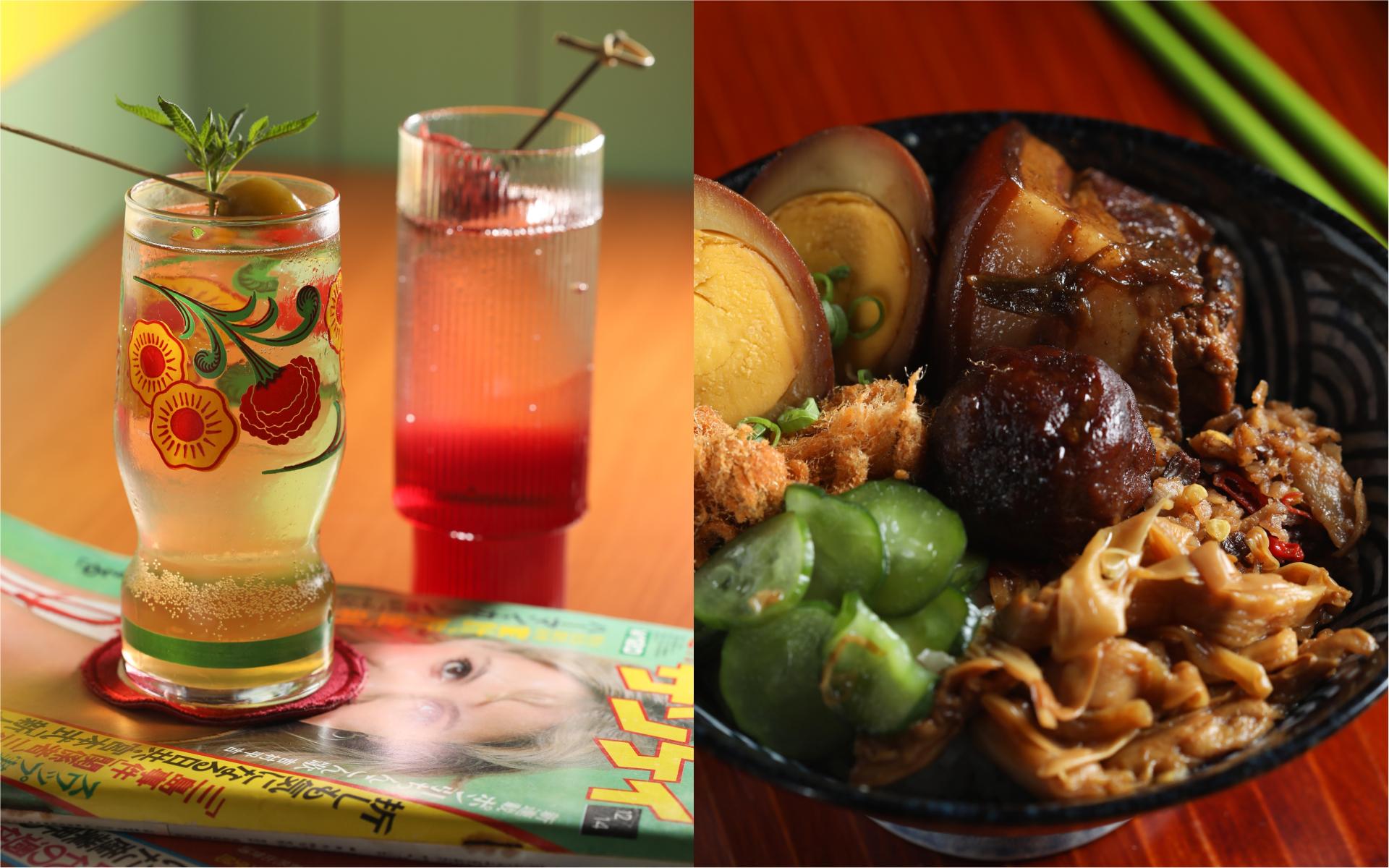 來台北超紅酒吧「嗨啵嚕」，氣泡感十足的Highball和冠軍調酒師黃俊憲（小T）的拿手「波本焢肉飯」，絕對必點！