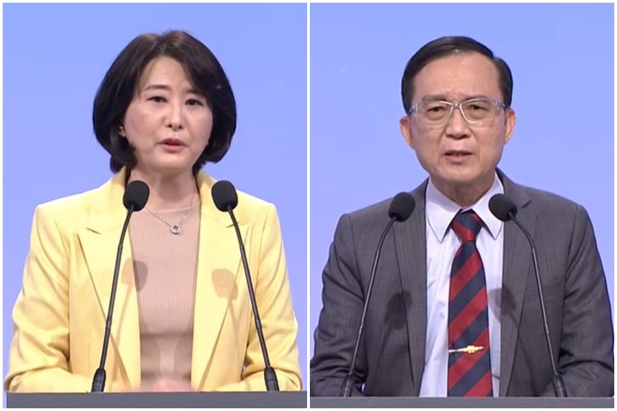 北市議員王鴻薇與林應然醫師就萊豬公投進行辯論。（翻攝自公視YT頻道）