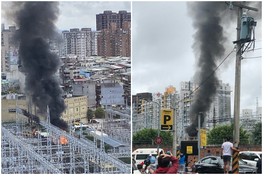 台北萬隆一處變電所上午傳出爆炸聲，造成中永和、新店文山區大停電。（翻攝PTT）