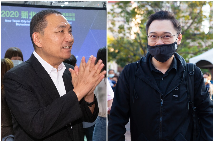 侯友宜（左）昨天Po出千字文引起國民黨內不滿，其中黃士修（右）更在今天早上發文怒批「這是不是在配合民進黨操作基本盤對決的劇本啊？」（本刊資料照）