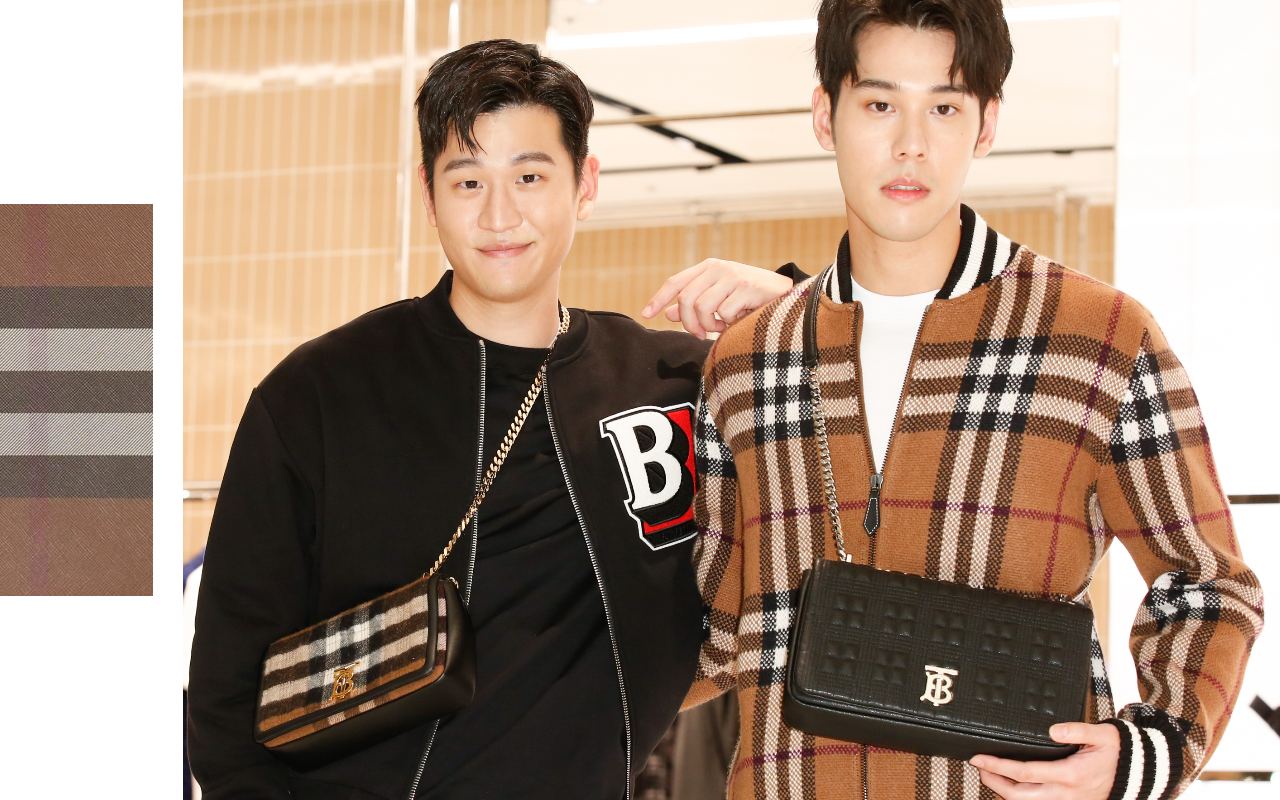 周予天(右)、周興哲(左)兄弟合體為Burberry首家男裝專門店站台。