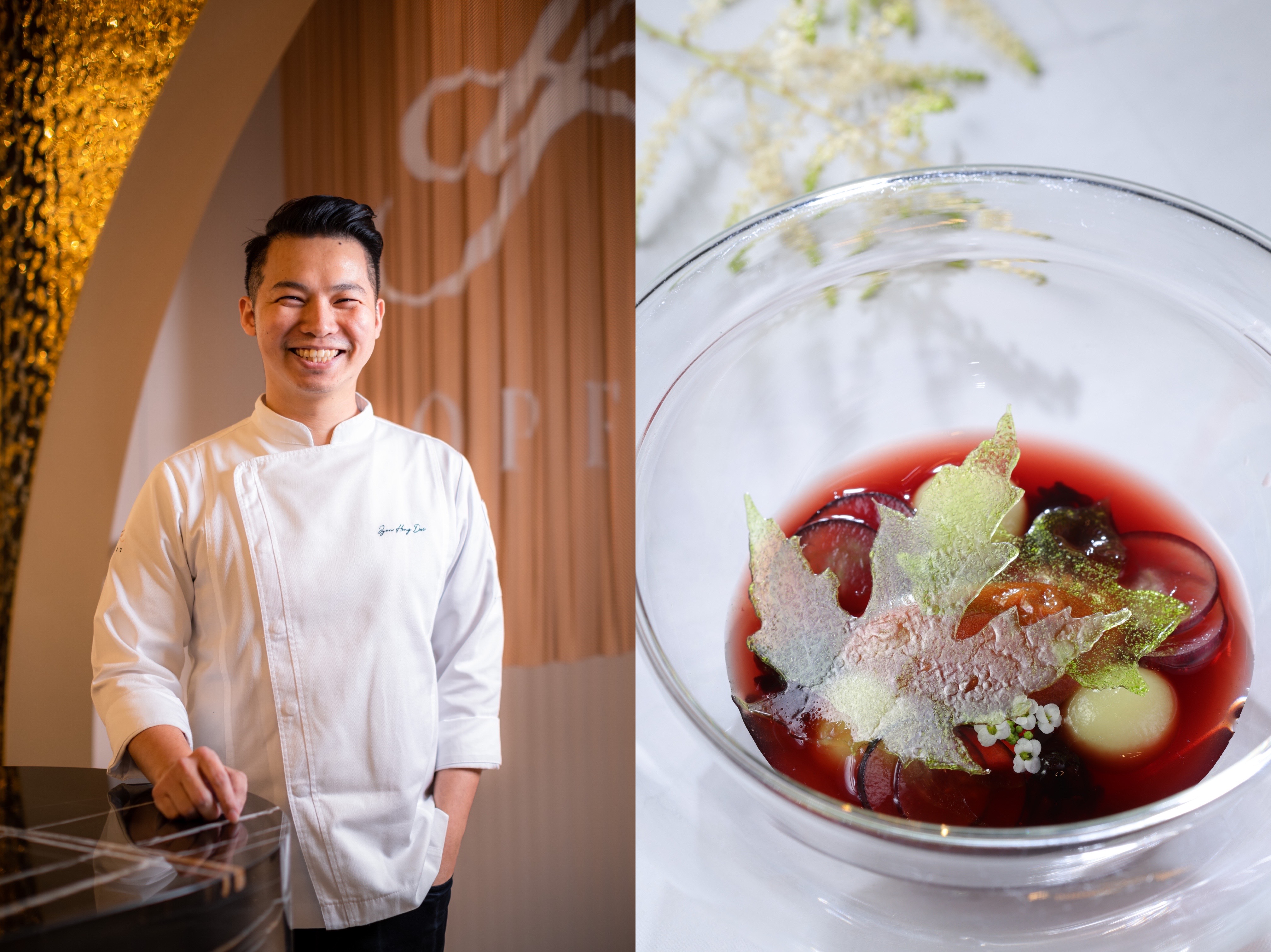 「LOPFAIT樂斐」甜點主廚戴峻弘（左）擅長以甜點少用的蔬果當主題。