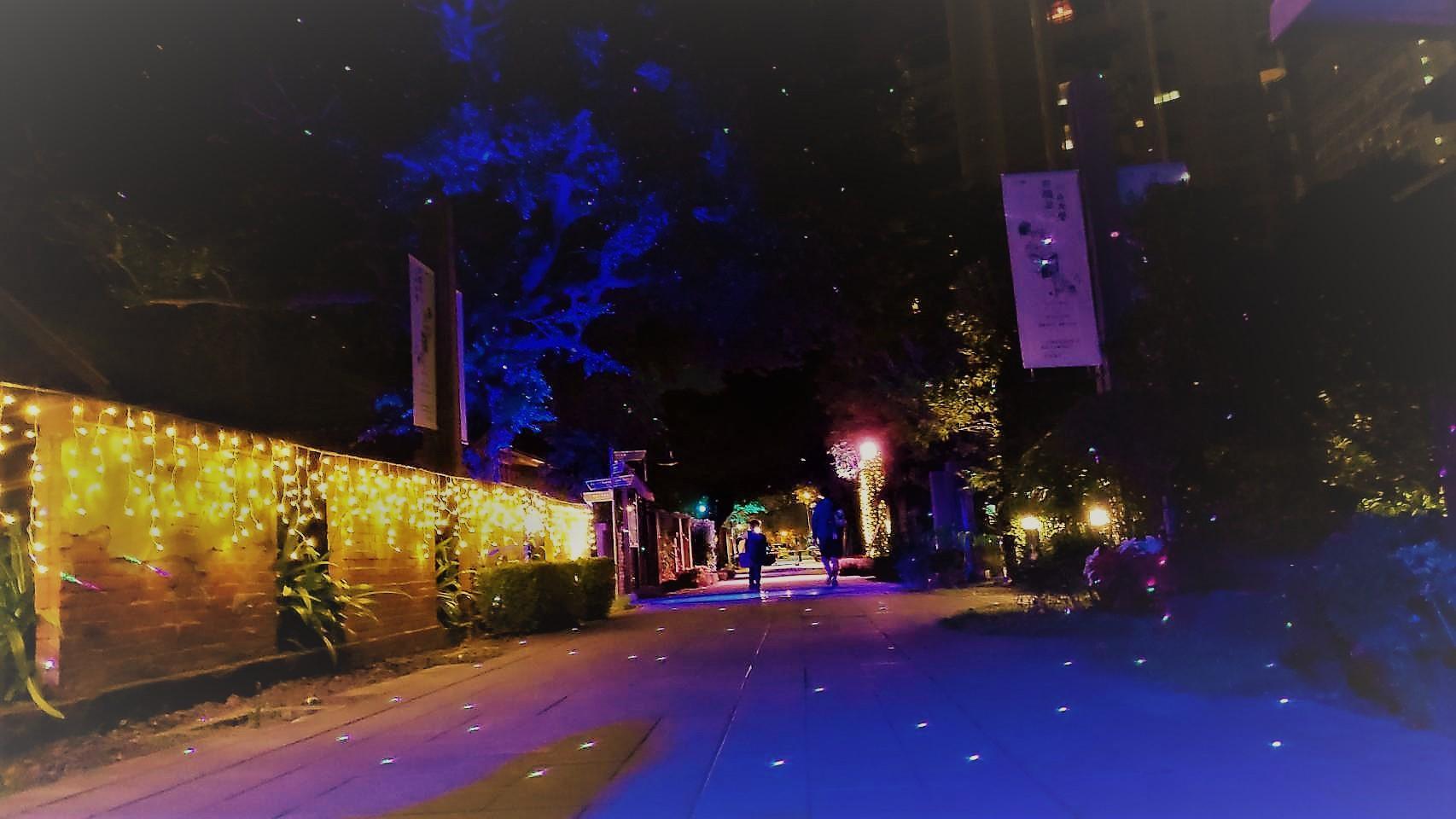 臺中今年將耶誕範圍延伸到市役所、文學館，沿途都能瞧見充滿耶誕氣息的美景。