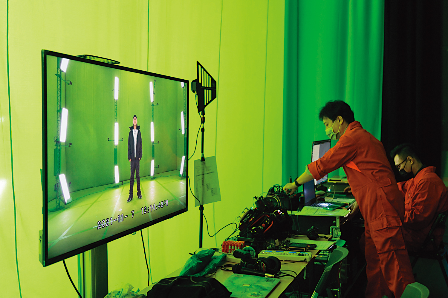 4D Views容積攝影棚可拍下360度零死角的3D畫面，能在後製過程確保實體人物與虛擬空間結合得更好。（HTC VIVE ORIGINALS提供）       